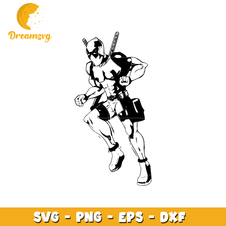 Dynamic Deadpool Character SVG for Creative Design Use