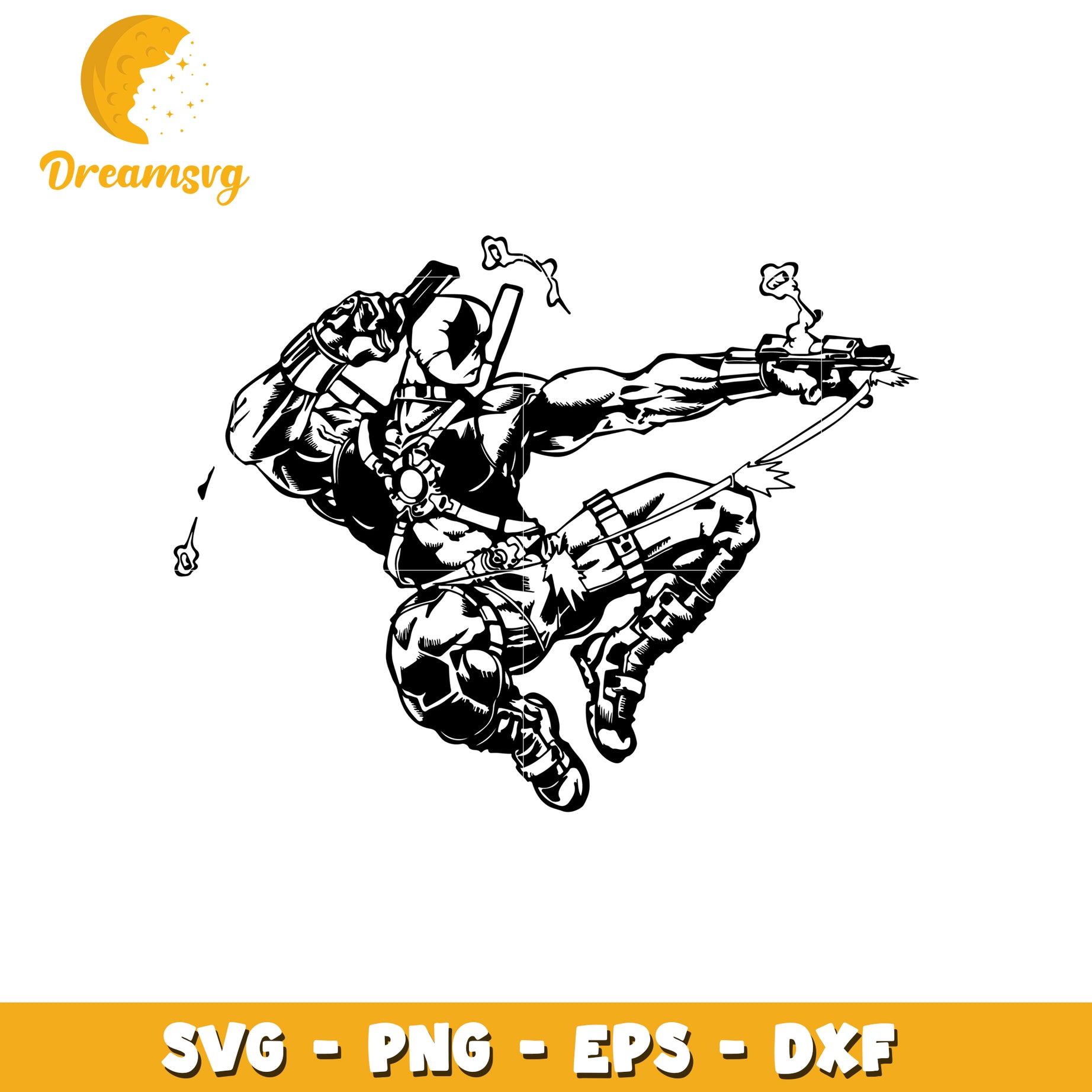 Dynamic Deadpool SVG Clipart for Crafting Projects 50% Off