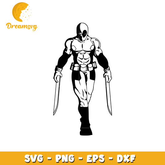 Dynamic SVG Deadpool Character Design for Creative Projects