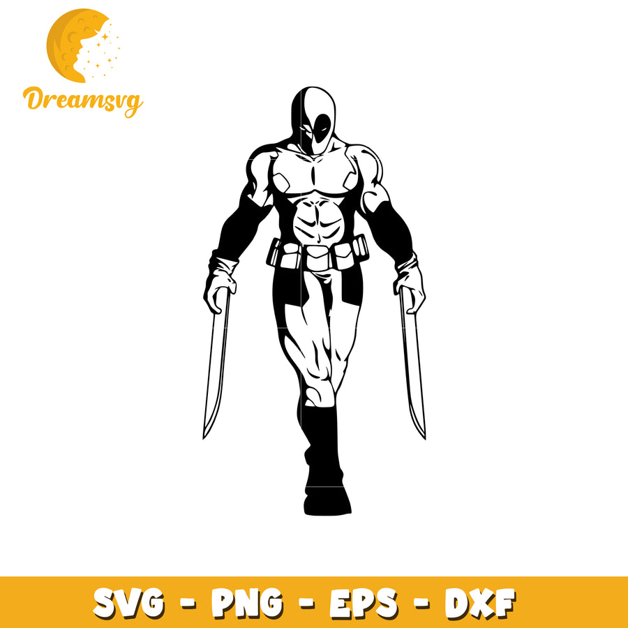 Dynamic SVG Deadpool Character Design for Creative Projects