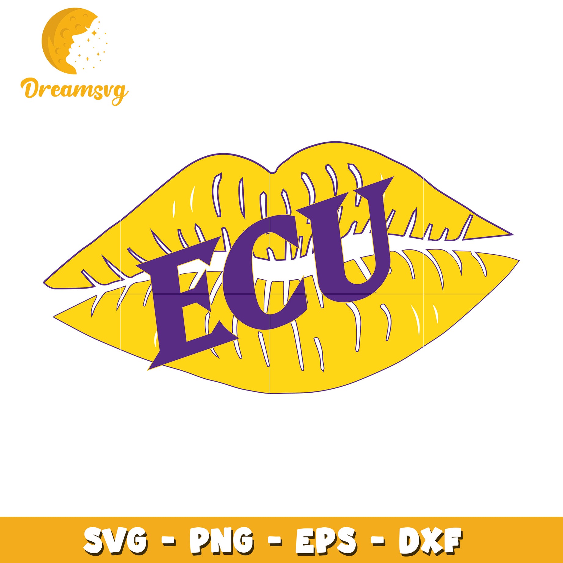 ECU Lips SVG Cut File PNG EPS DXF