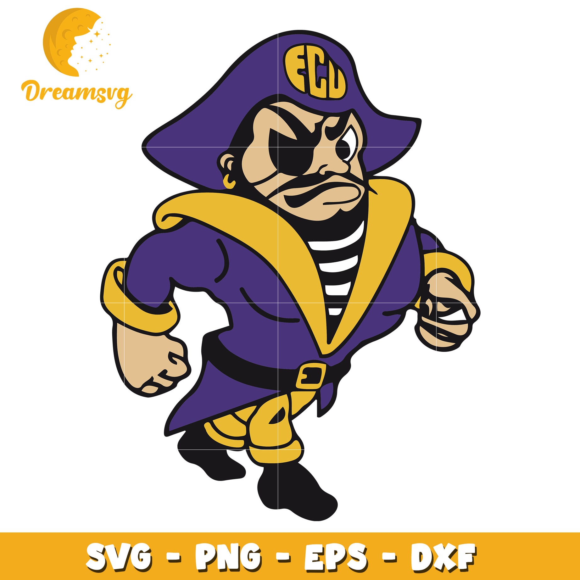 ECU Pirate Mascot SVG PNG EPS DXF