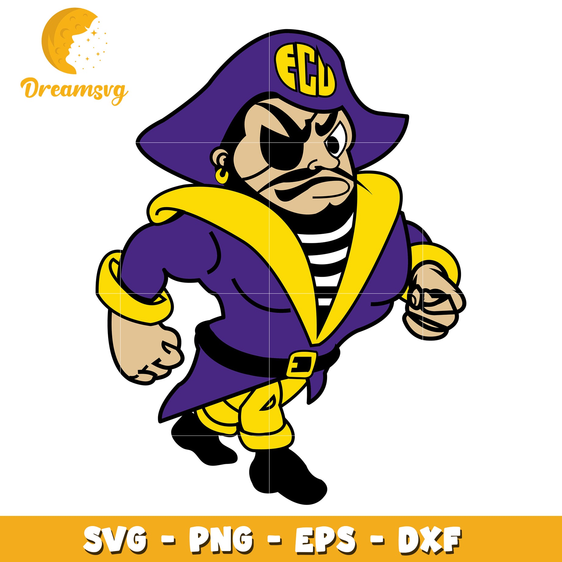 ECU Pirate Mascot SVG PNG EPS DXF