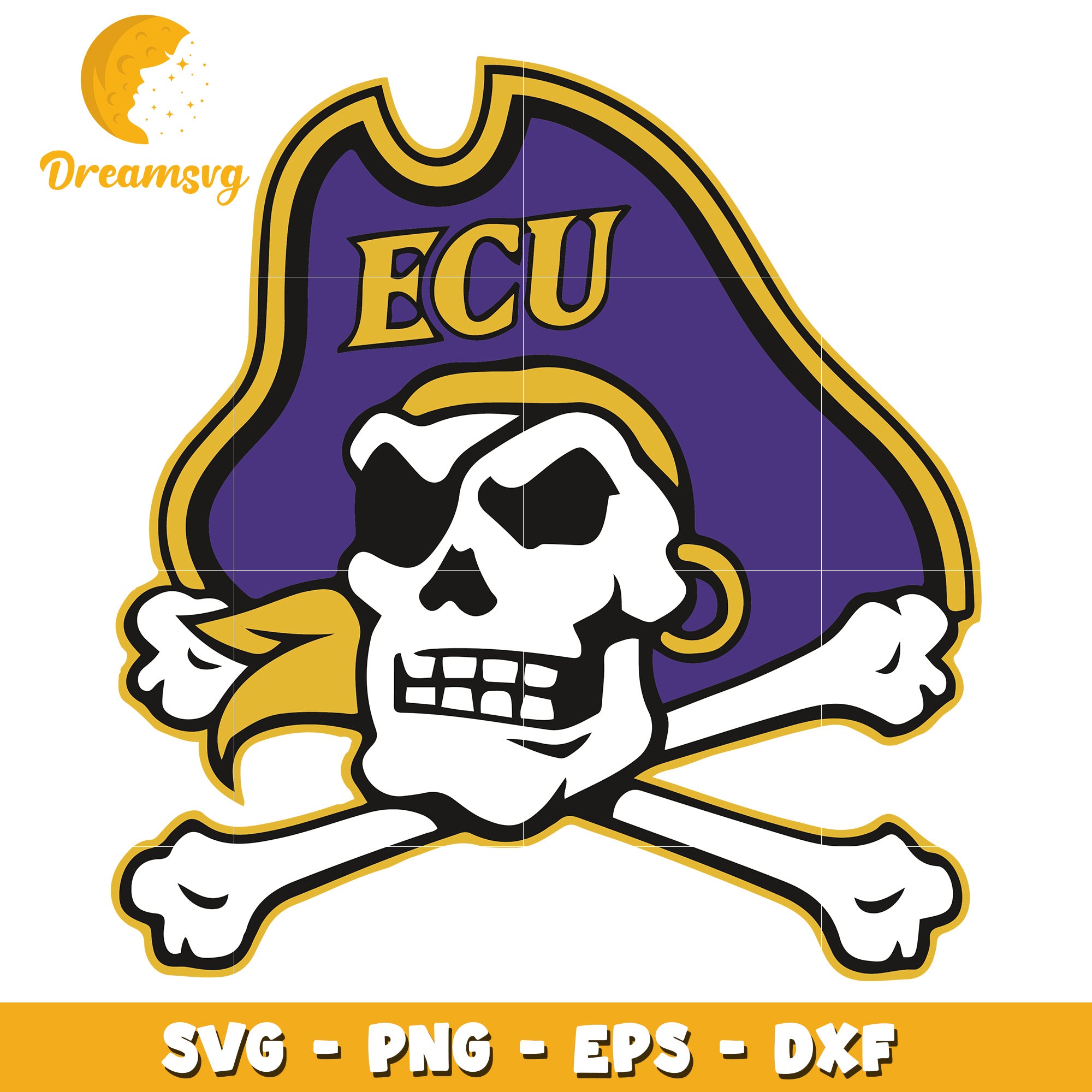 ECU Pirate Skull SVG PNG EPS DXF – DreamSVG Store