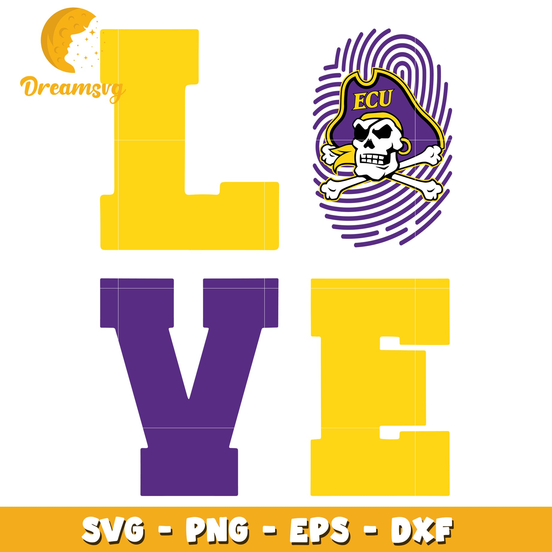 ECU Pirates Love SVG Cut File