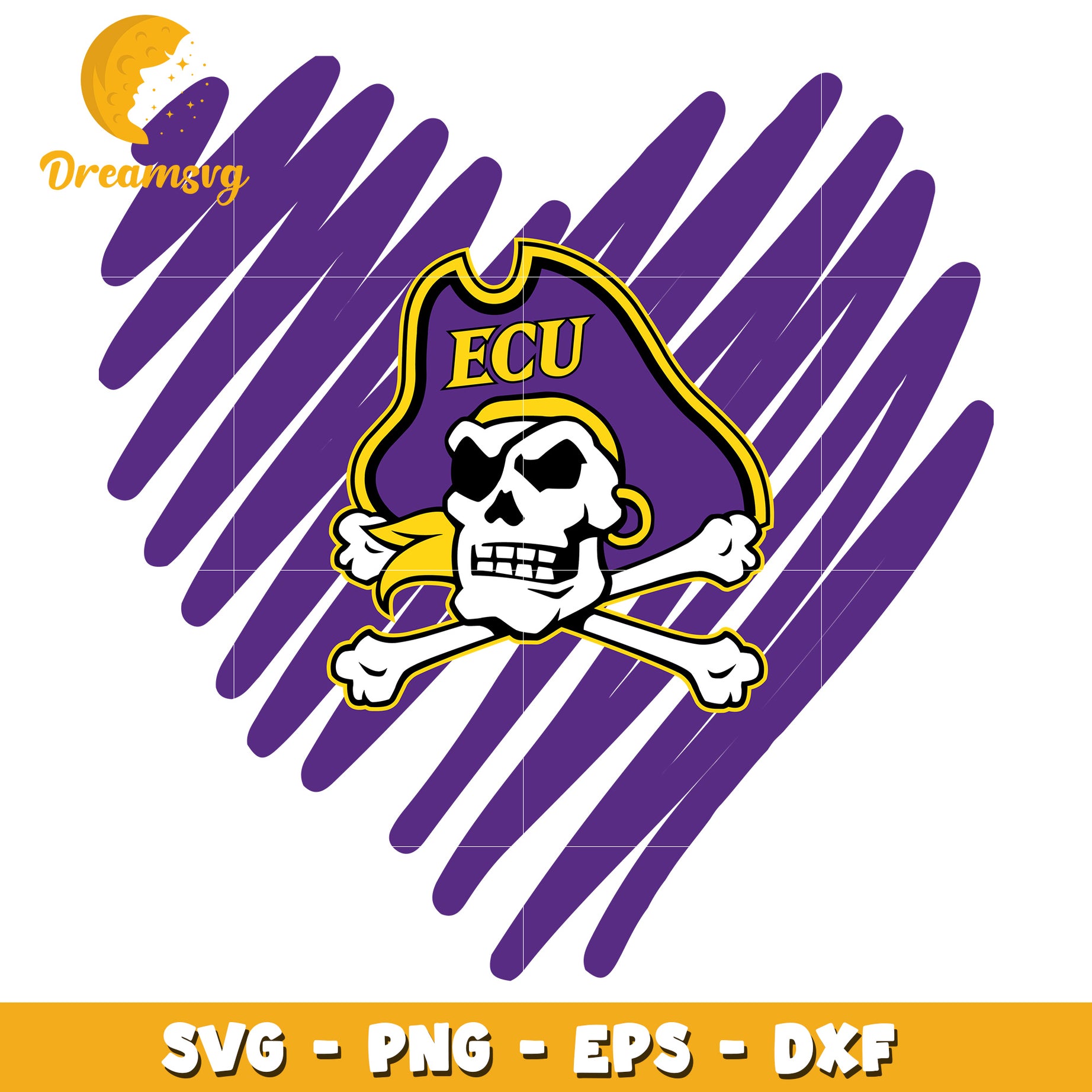 ECU Pirates Skull Heart SVG PNG EPS DXF