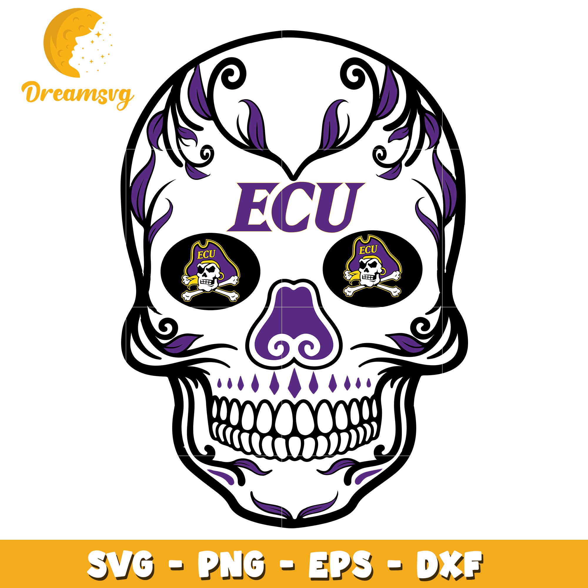 ECU Sugar Skull SVG Cut File – DreamSVG Store