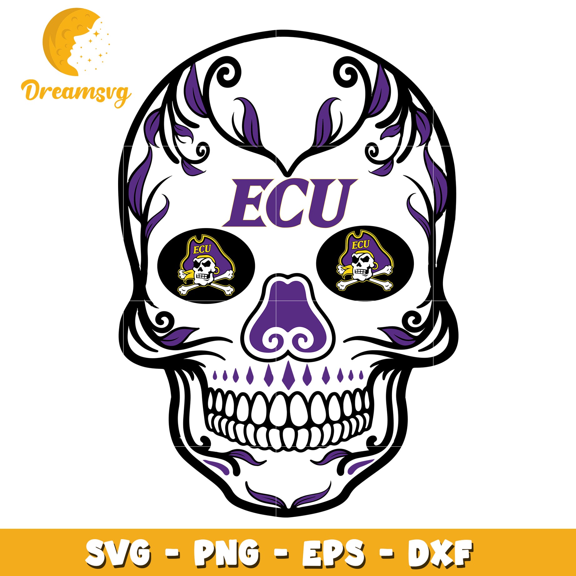 ECU Sugar Skull SVG Cut File