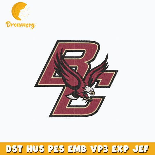 Boston college eagles embroidery design