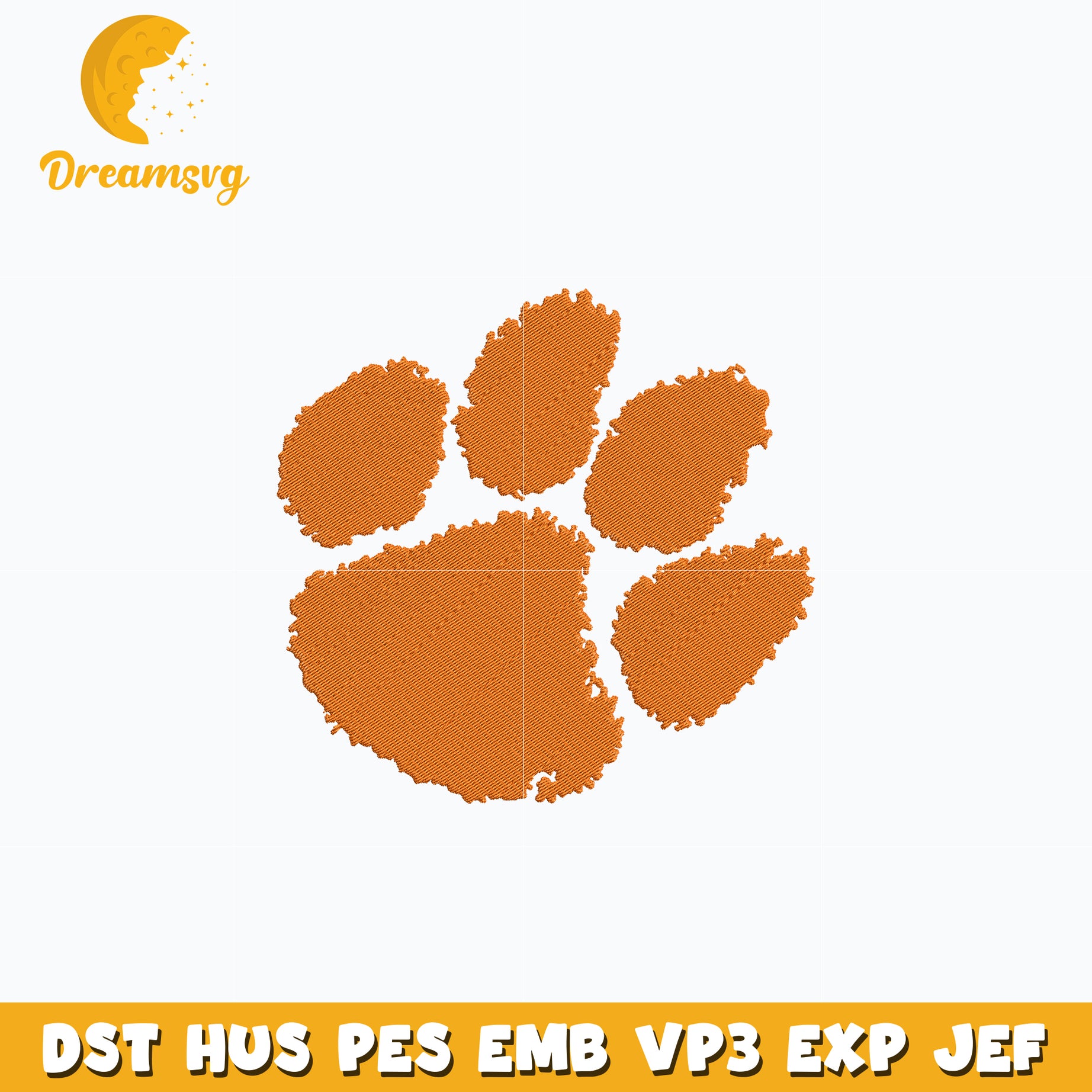 Clemson Paw embroidery design