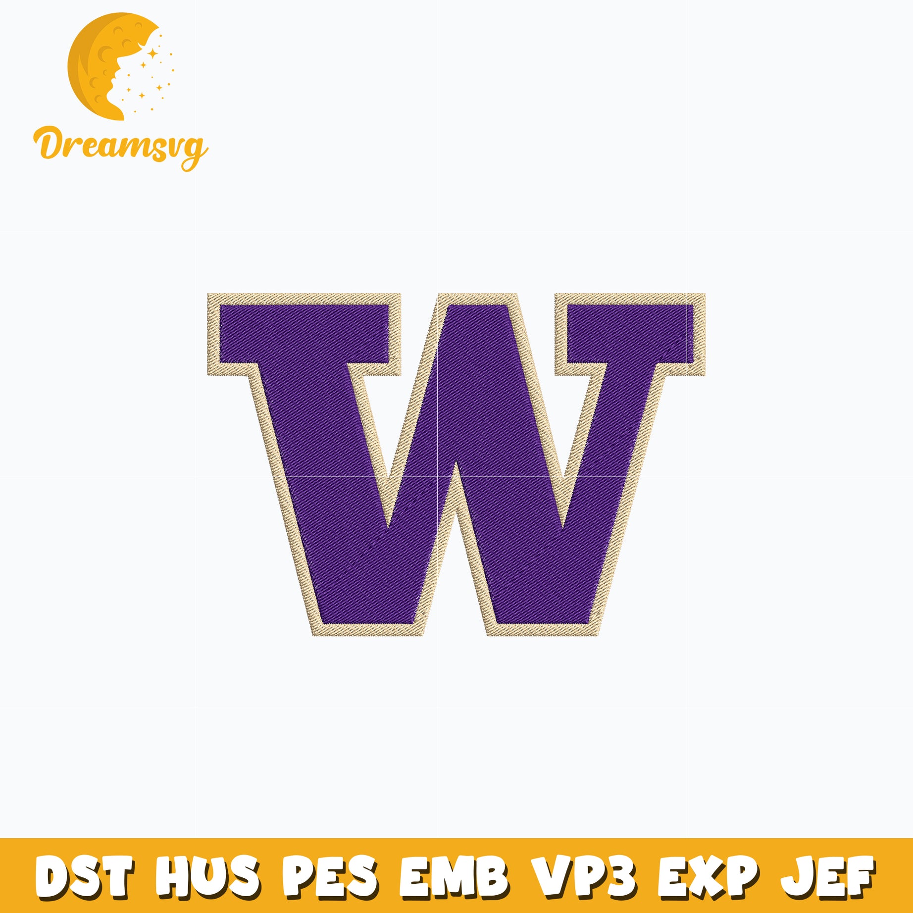 Washington Huskies logo embroidery design