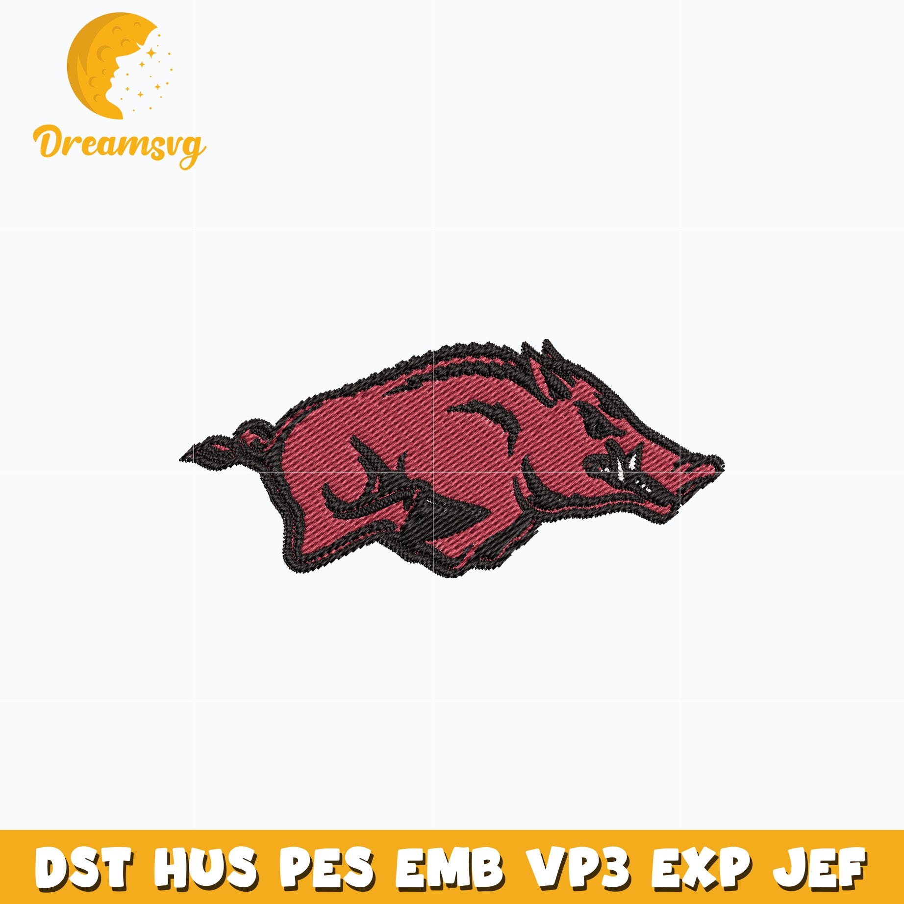 Razorback Ribbon Arkansas Razorbacks embroidery design – DreamSVG Store