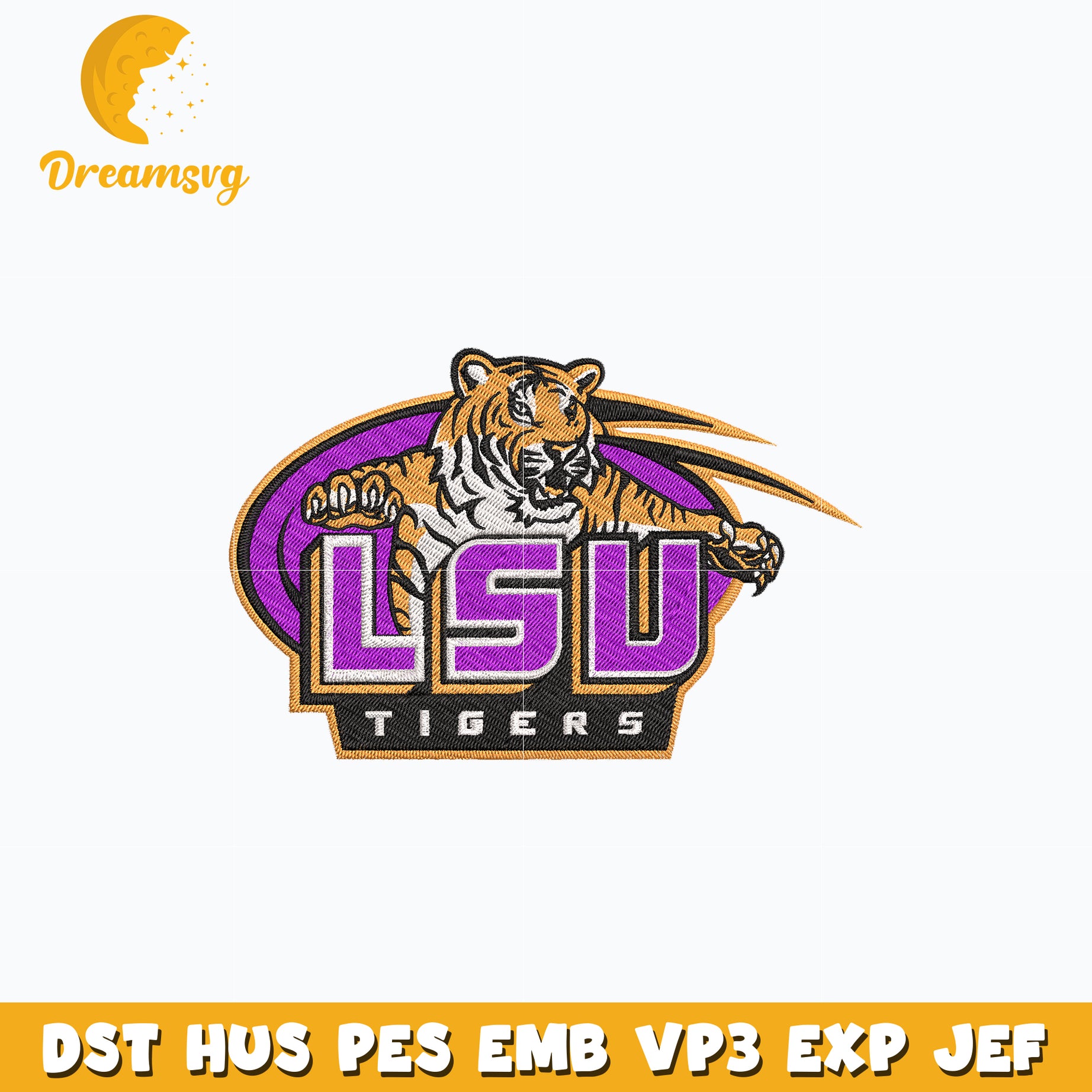 lsu tigers logo embroidery design