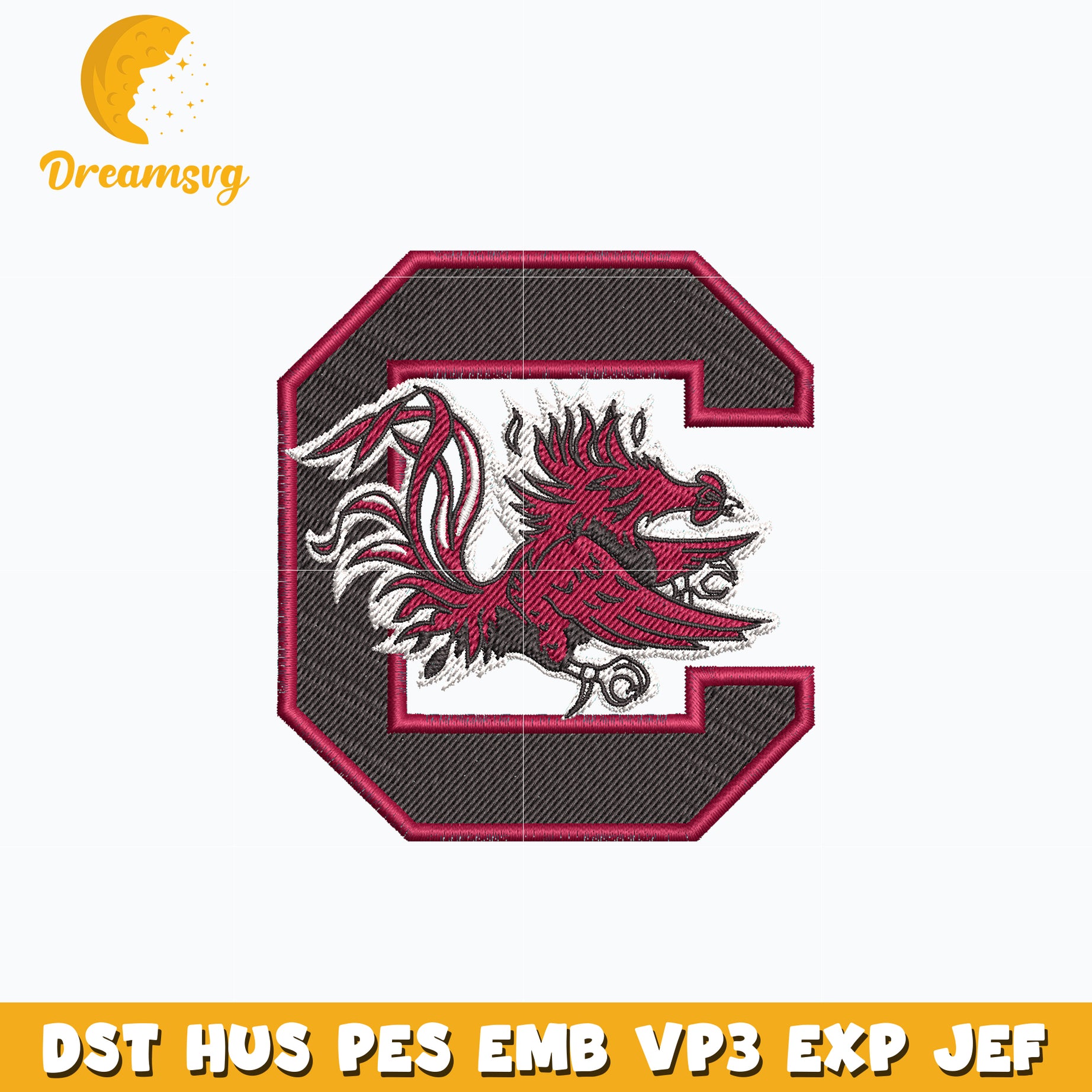 South carolina logo embroidery design