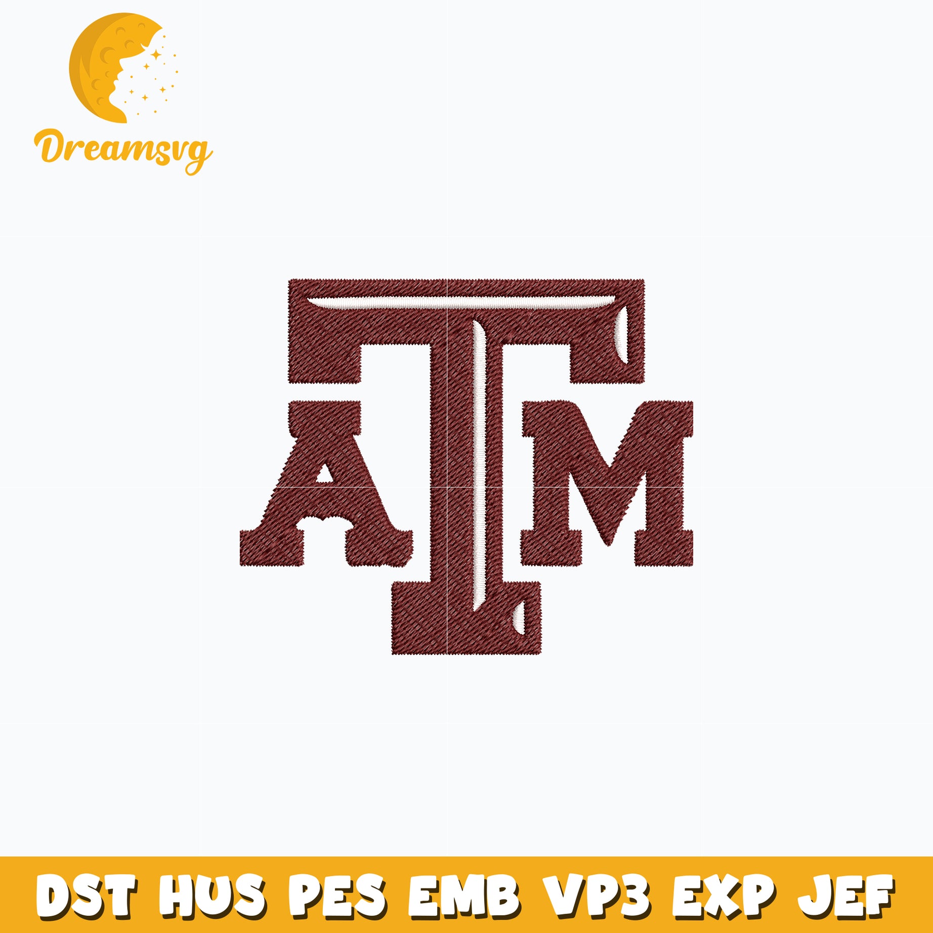 Texas A&M Aggies logo embroidery design