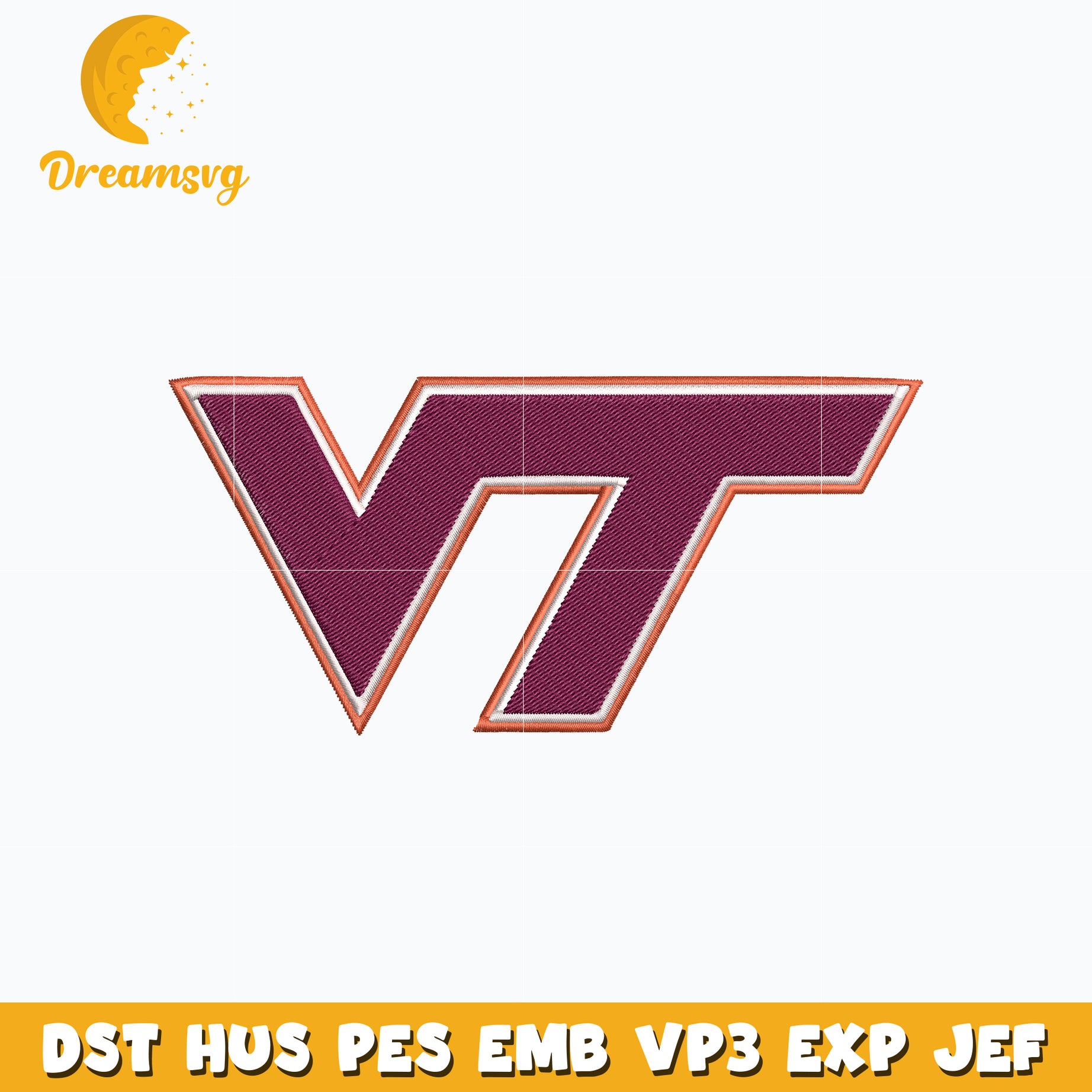 Virginia Tech logo embroidery design