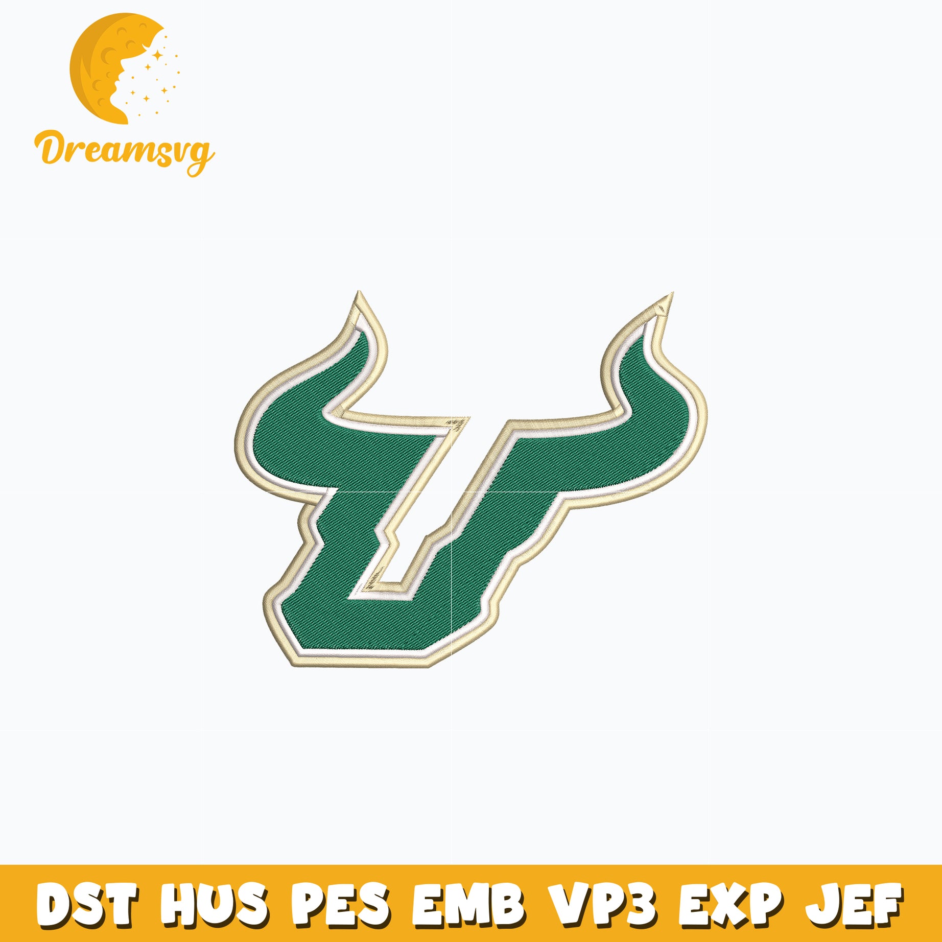 South Florida Bulls logo embroidery design