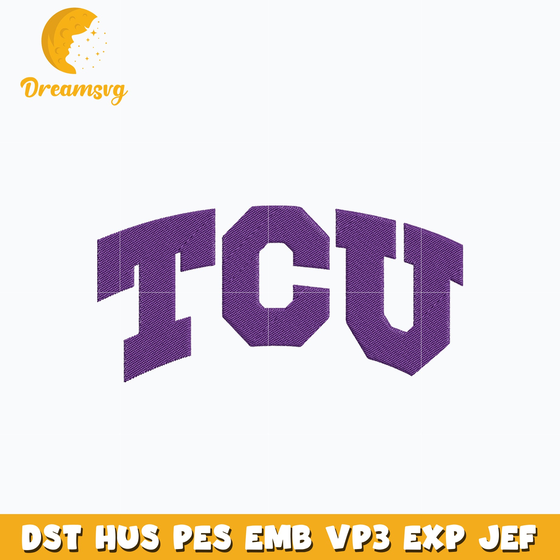 Texas Christian logo embroidery design