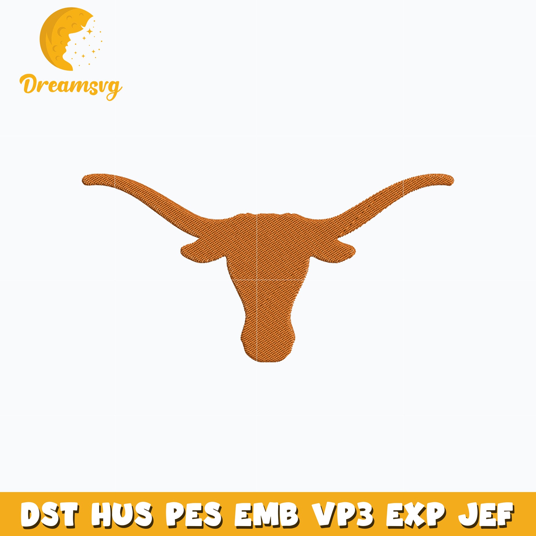 Texas Longhorn Logo embroidery design