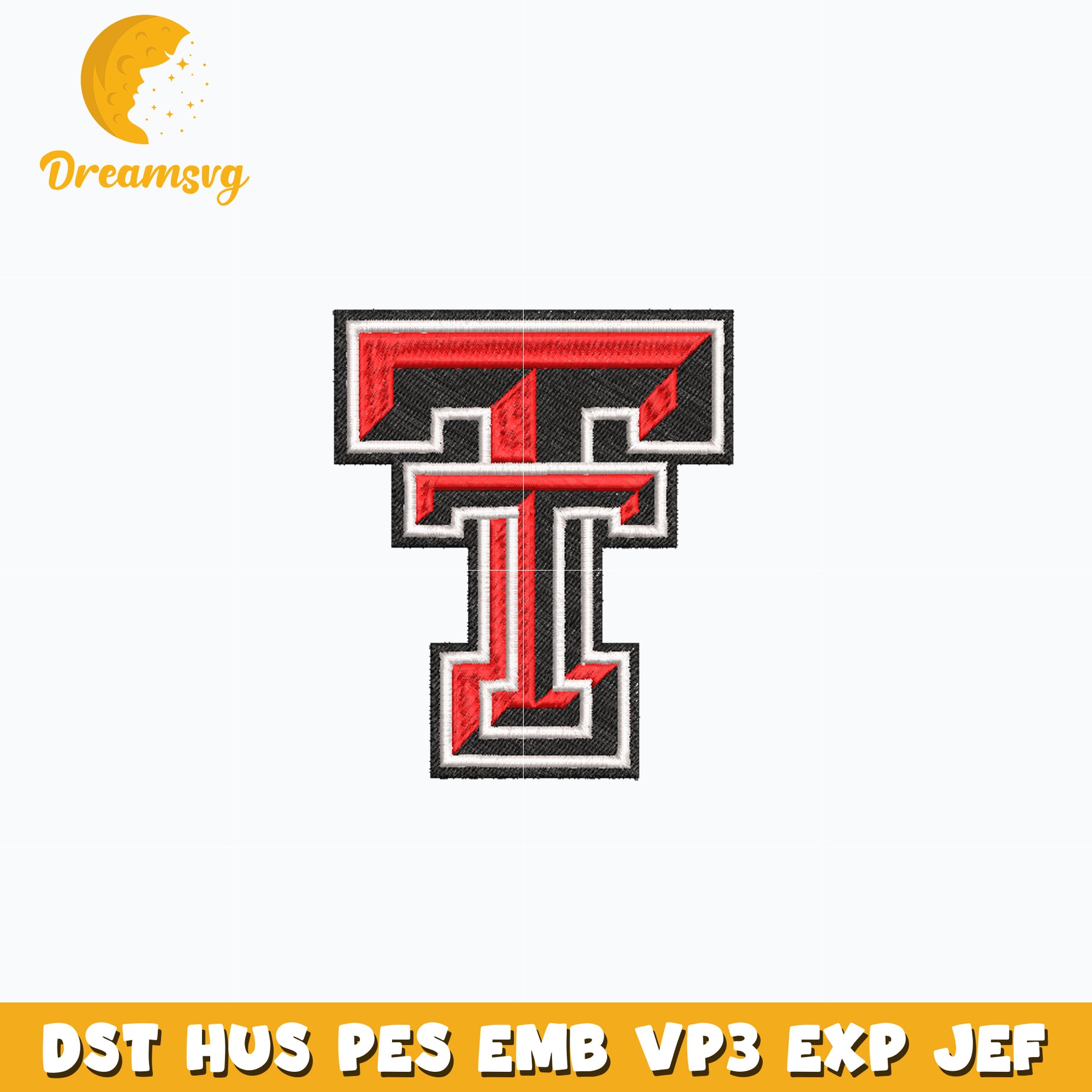 Texas Tech logo embroidery design