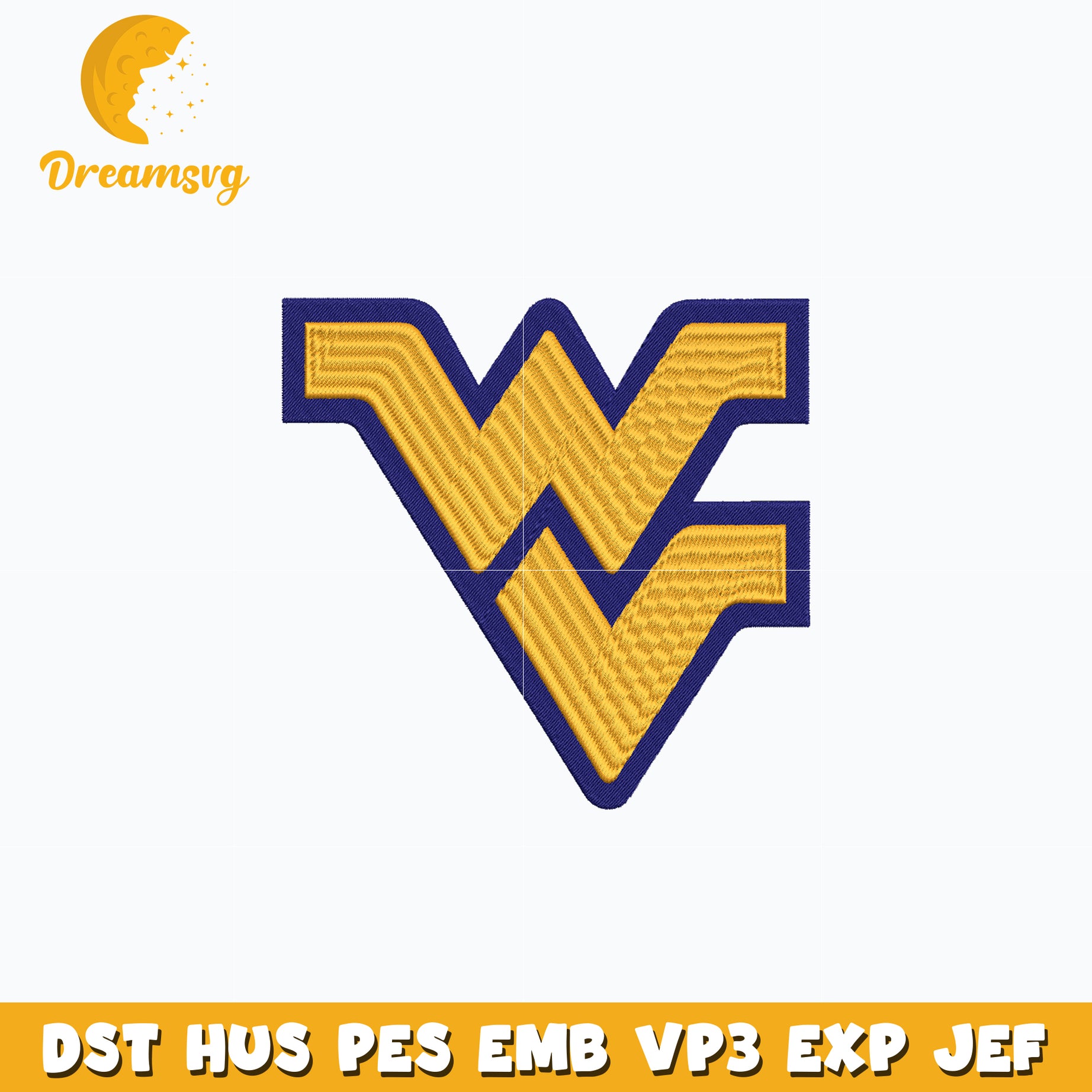 West virginia logo embroidery design