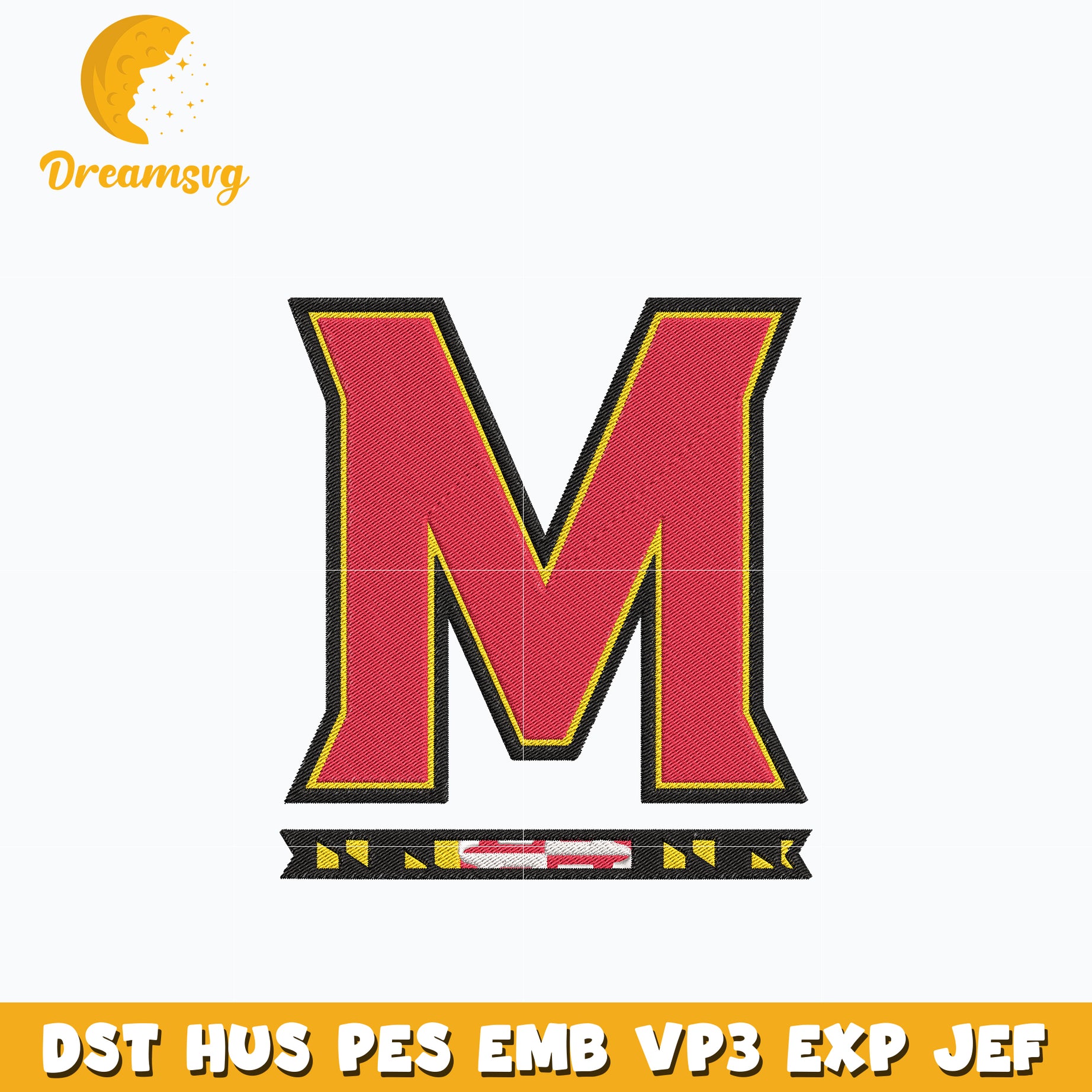 Maryland terrapins logo embroidery design