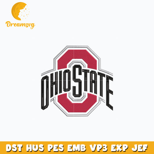 Ohio State Buckeyes logo embroidery design