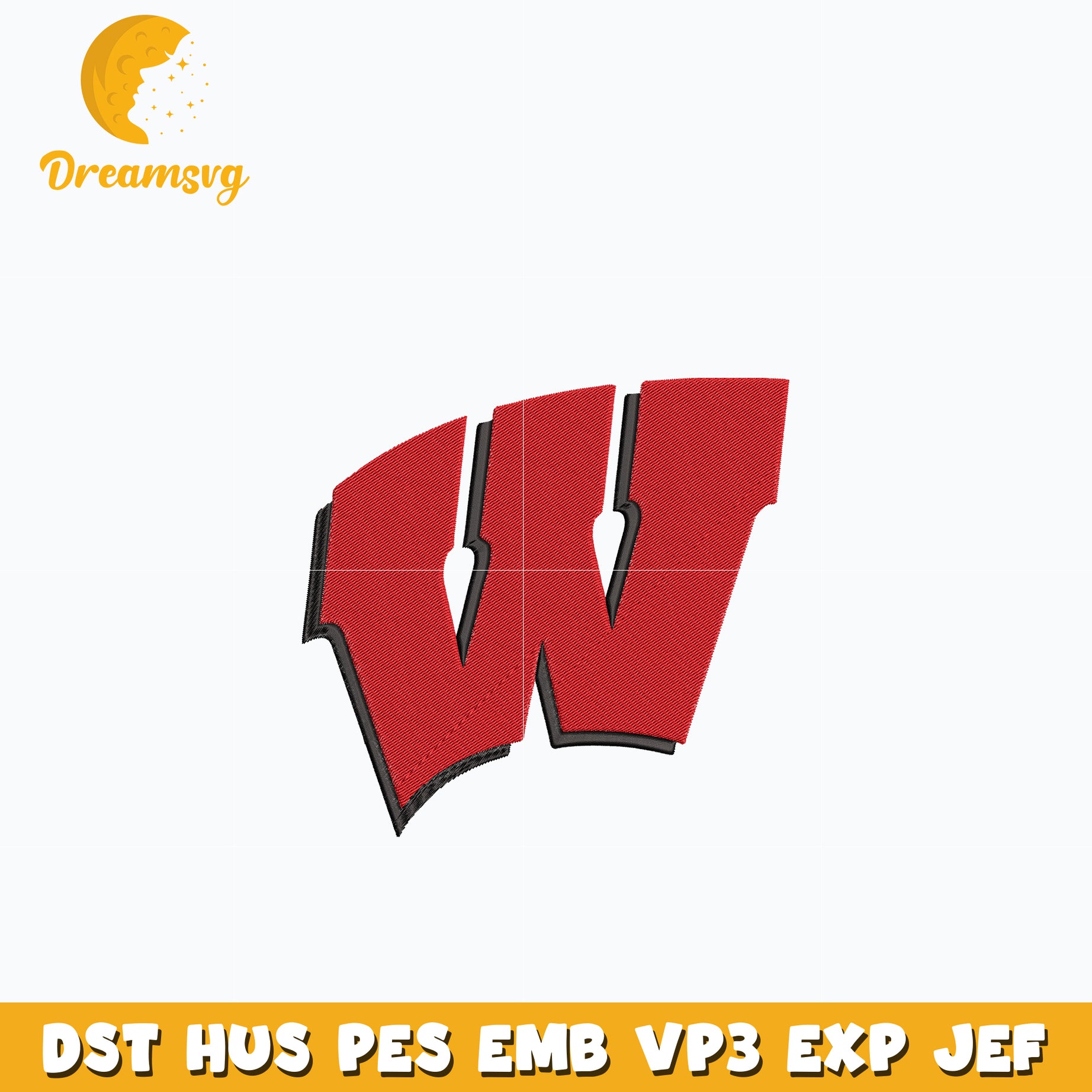 Wisconsin Badgers logo embroidery design