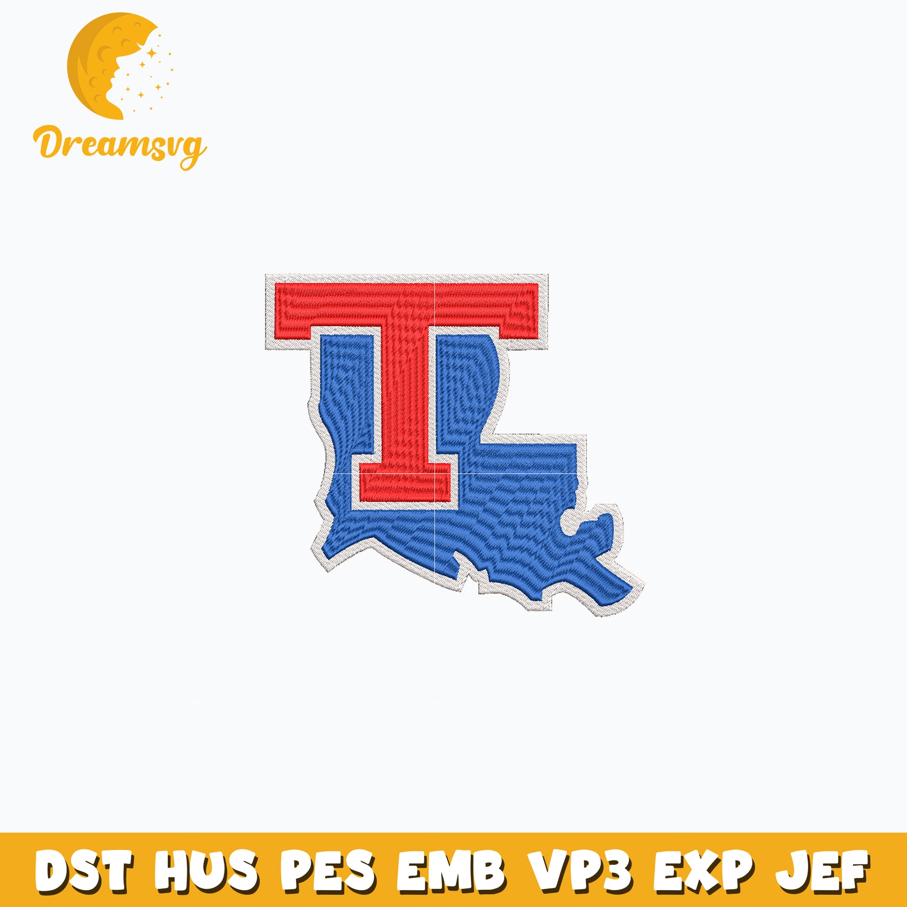 Louisiana Tech logo embroidery design