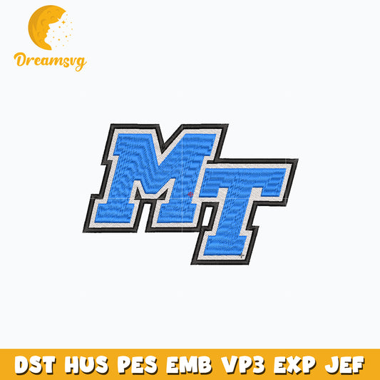 Middle Tennessee State embroidery design