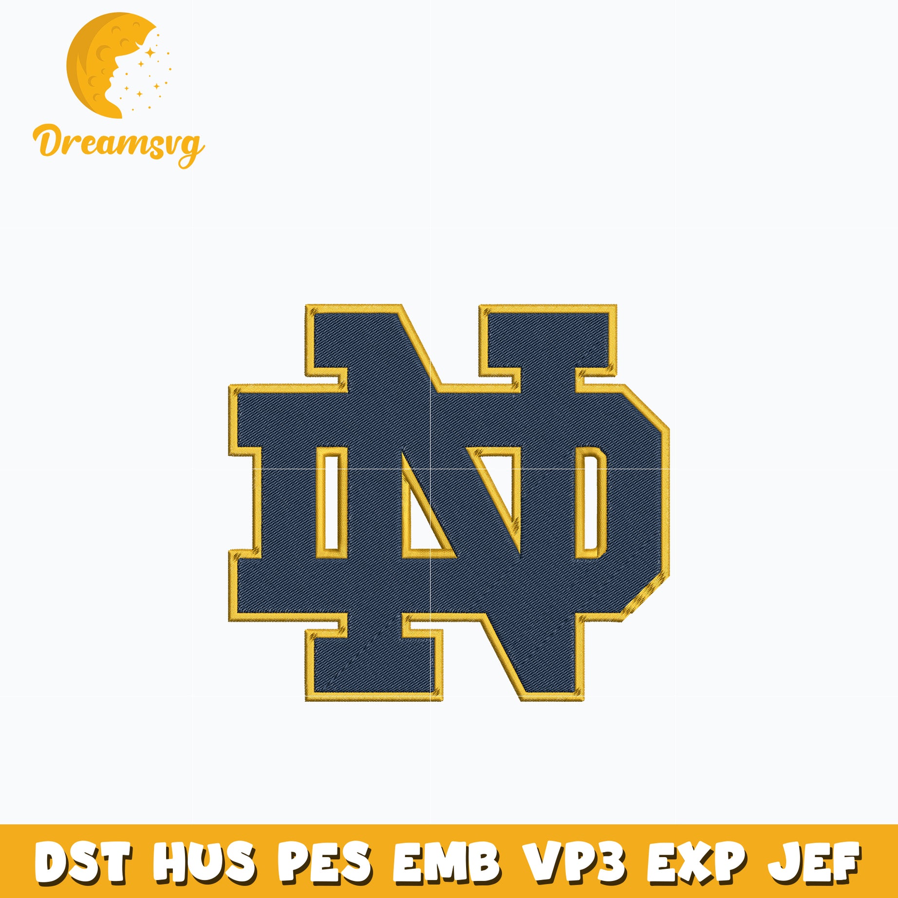 Notre dame fighting irish embroidery design