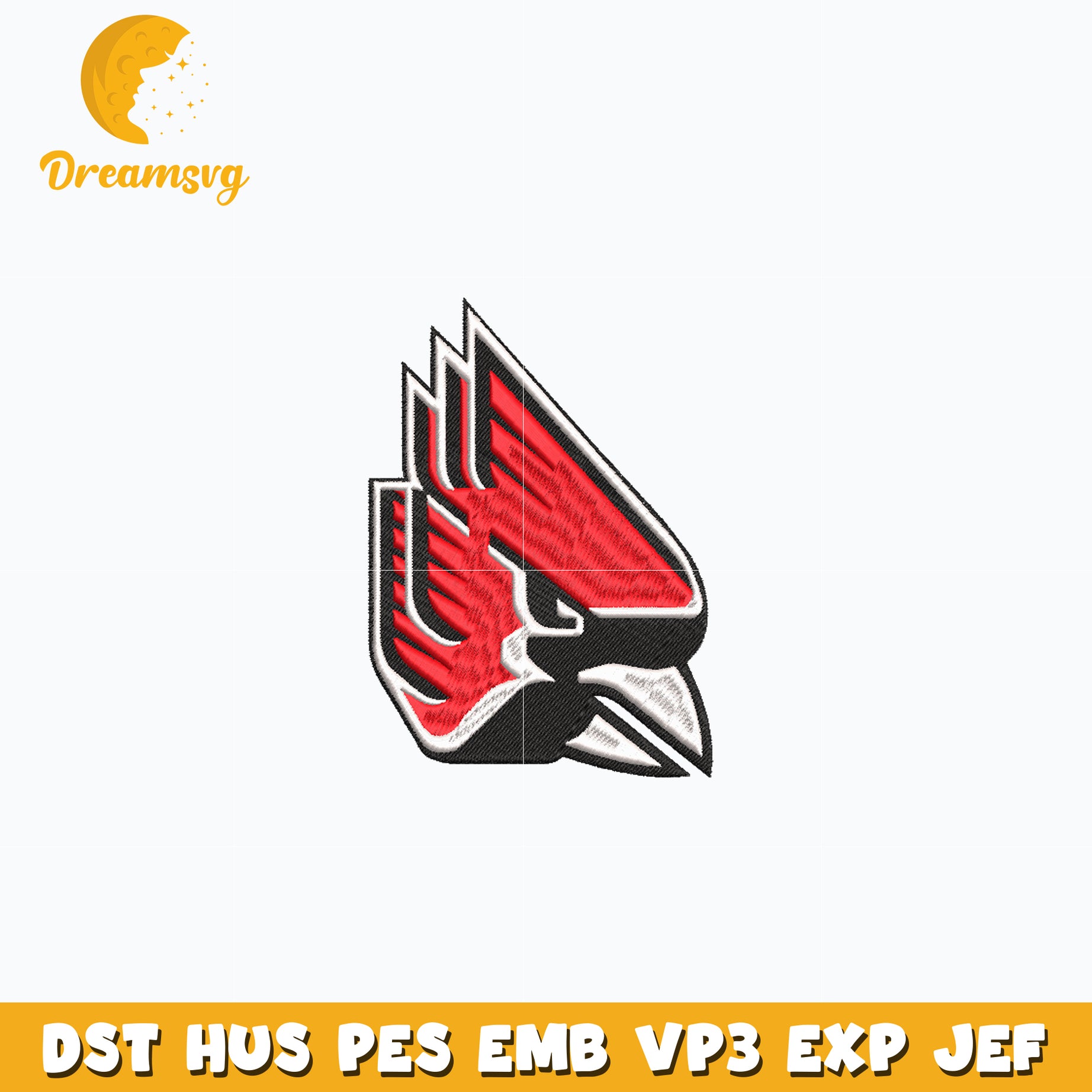 Ball State Cardinals logo embroidery design