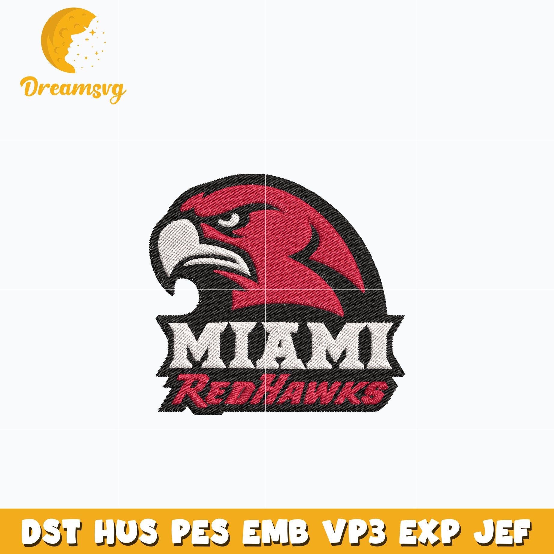 Miami RedHawks logo embroidery design