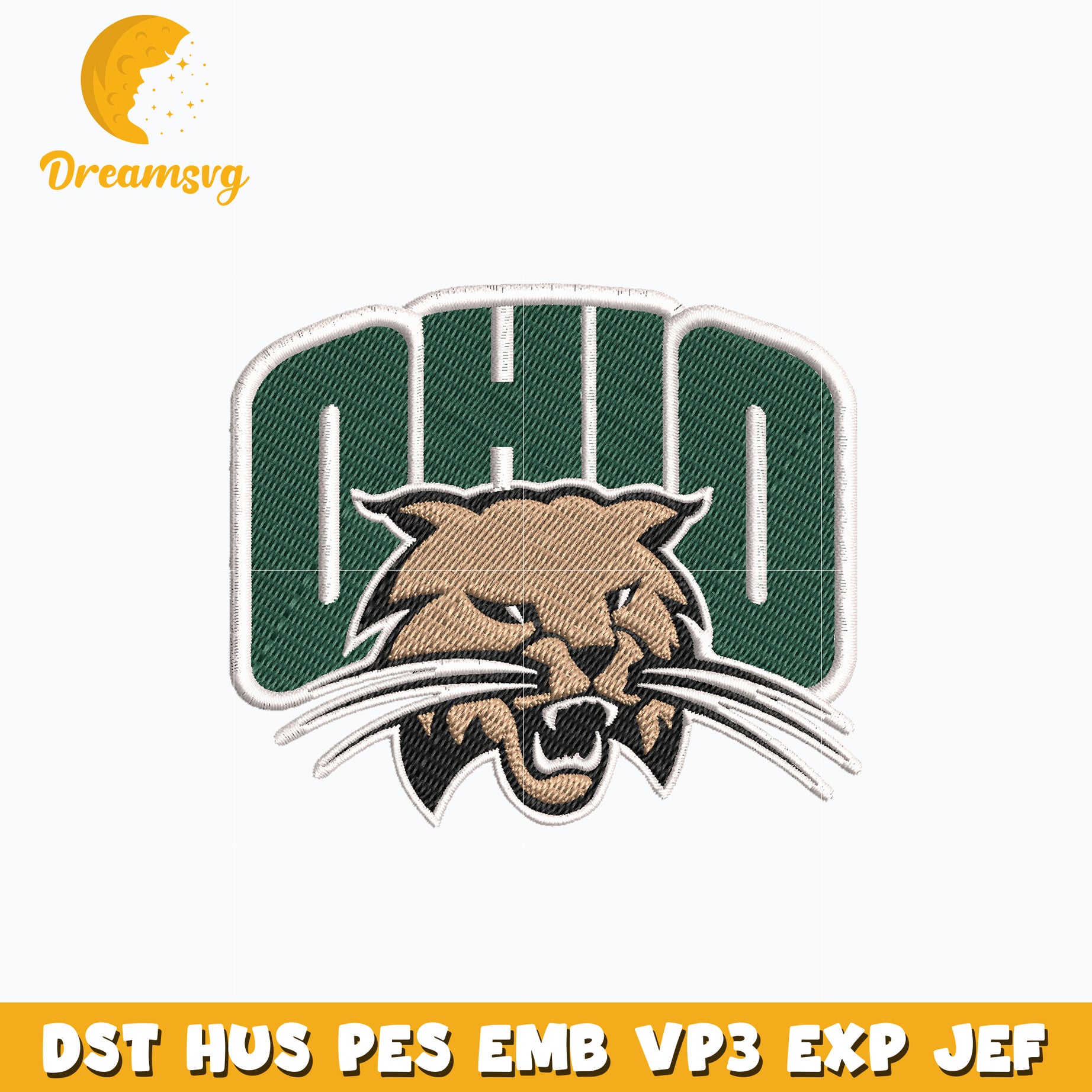 Ohio bobcats logo embroidery design