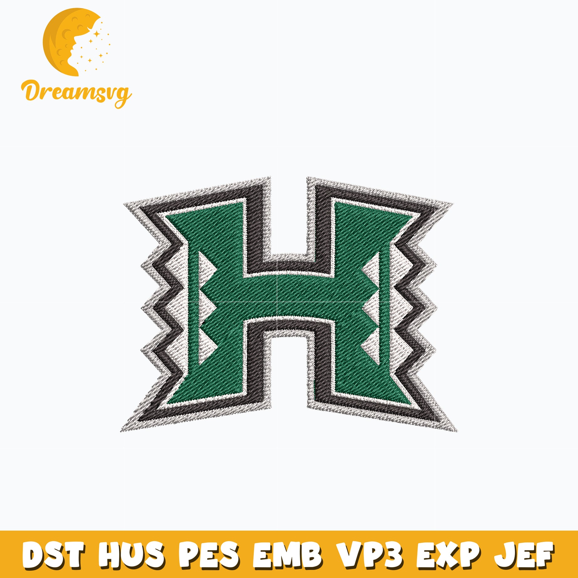 Hawaii Rainbow Warriors embroidery design