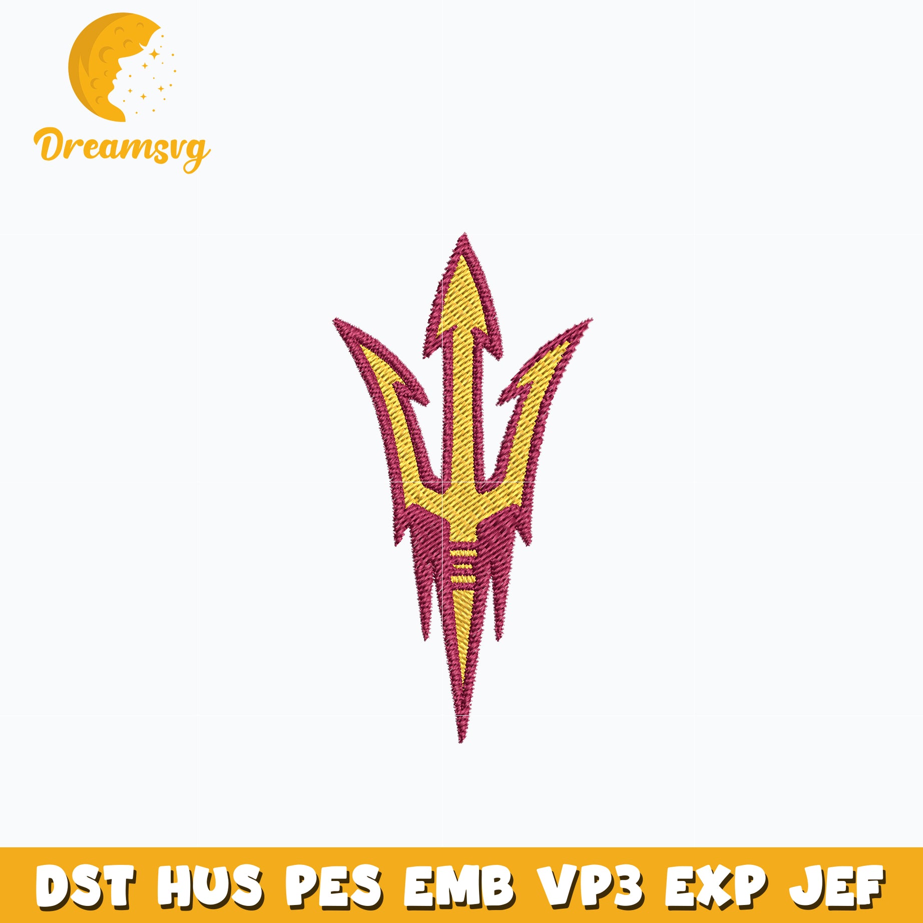 Arizona state sun devil logo embroidery design