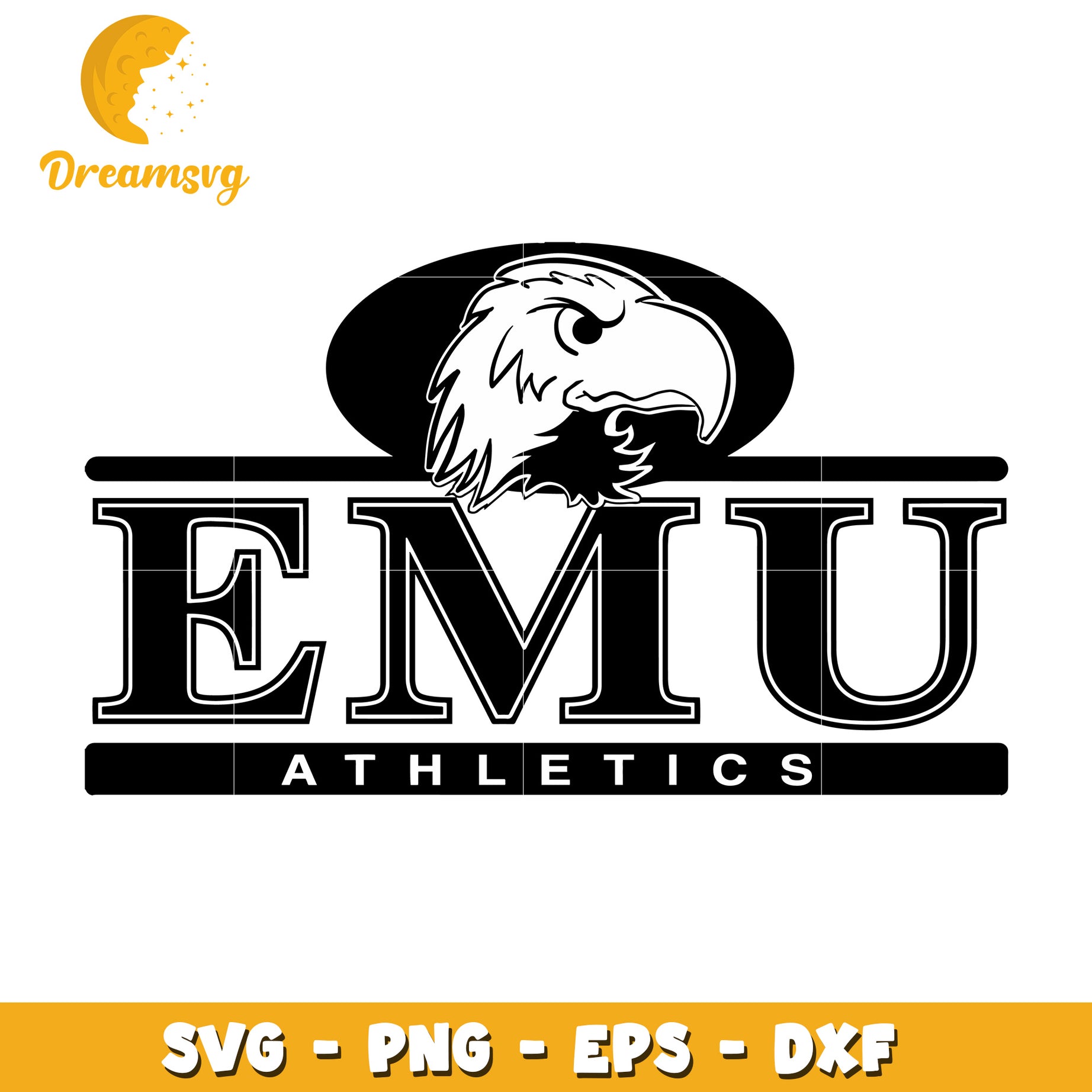 EMU Athletics Eagle Logo SVG Design for Sports Teams and Fans