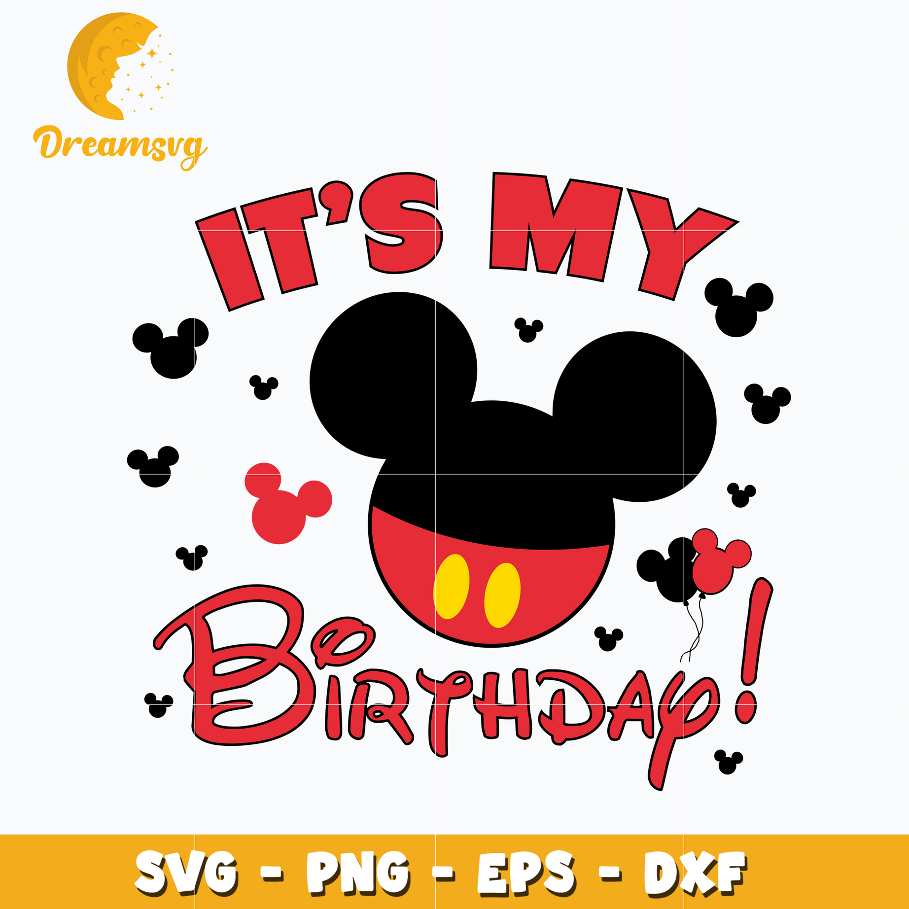 Mickey mouse red it's my birthday svg