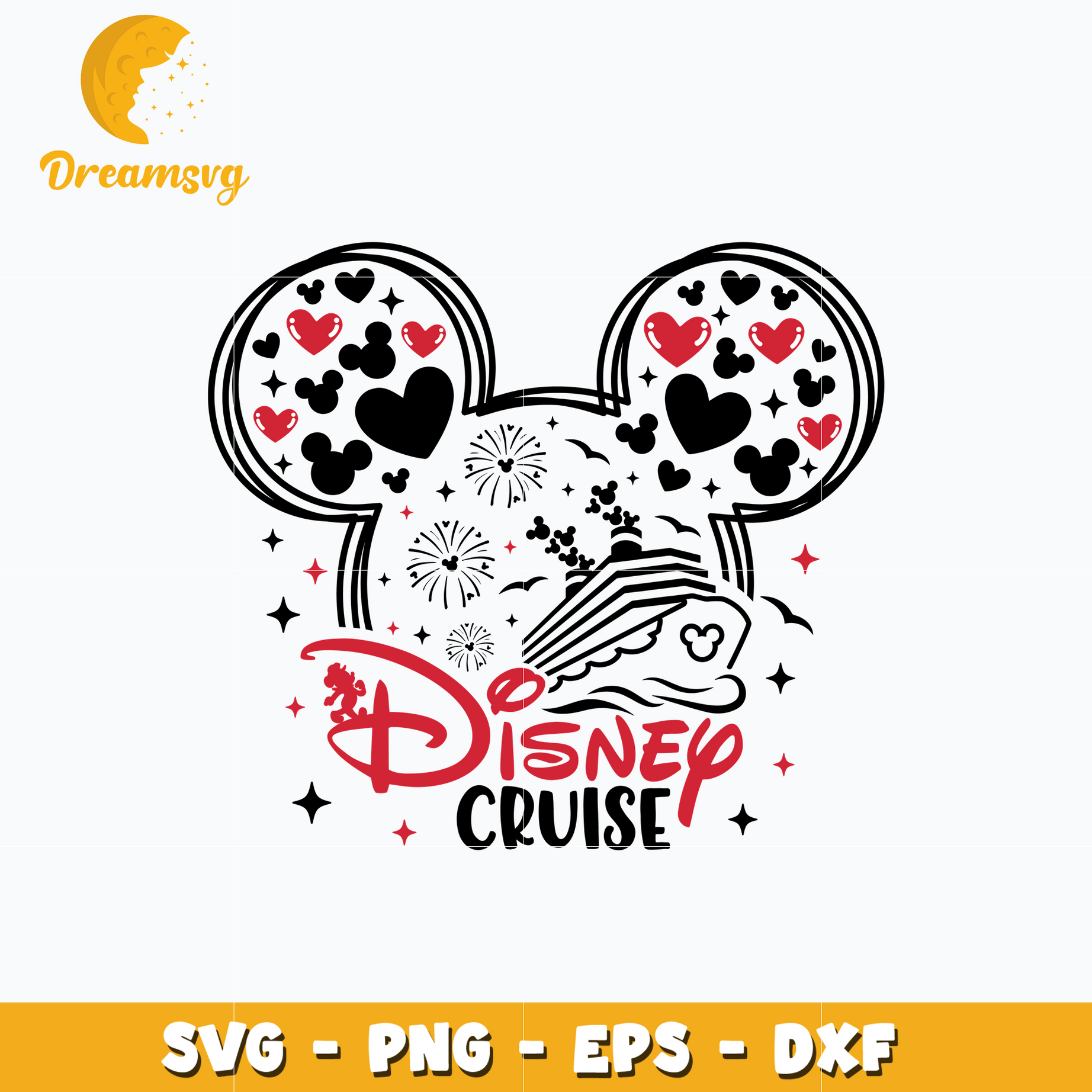 Mickey head disney cruise svg