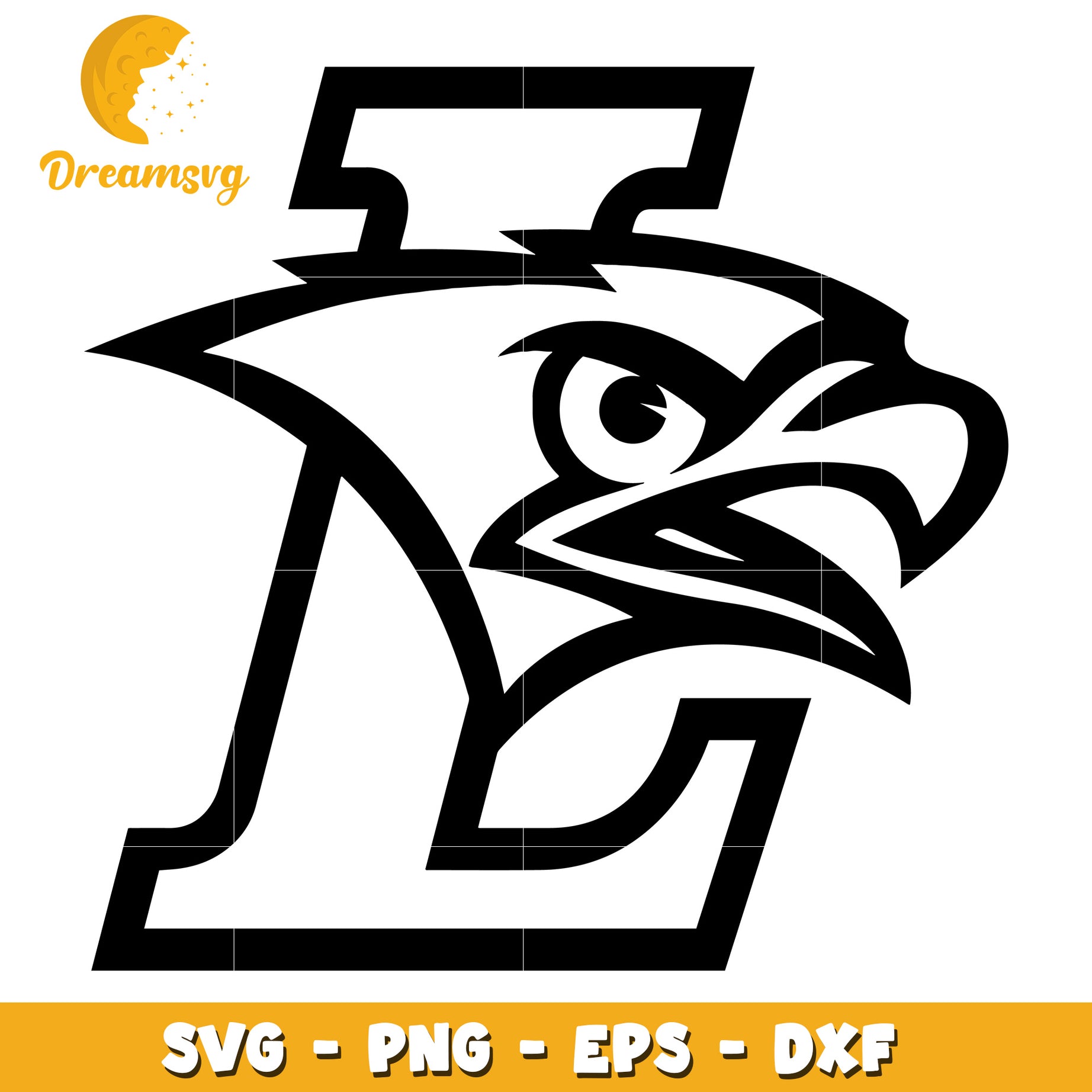 Eagle Head Letter I SVG PNG EPS DXF