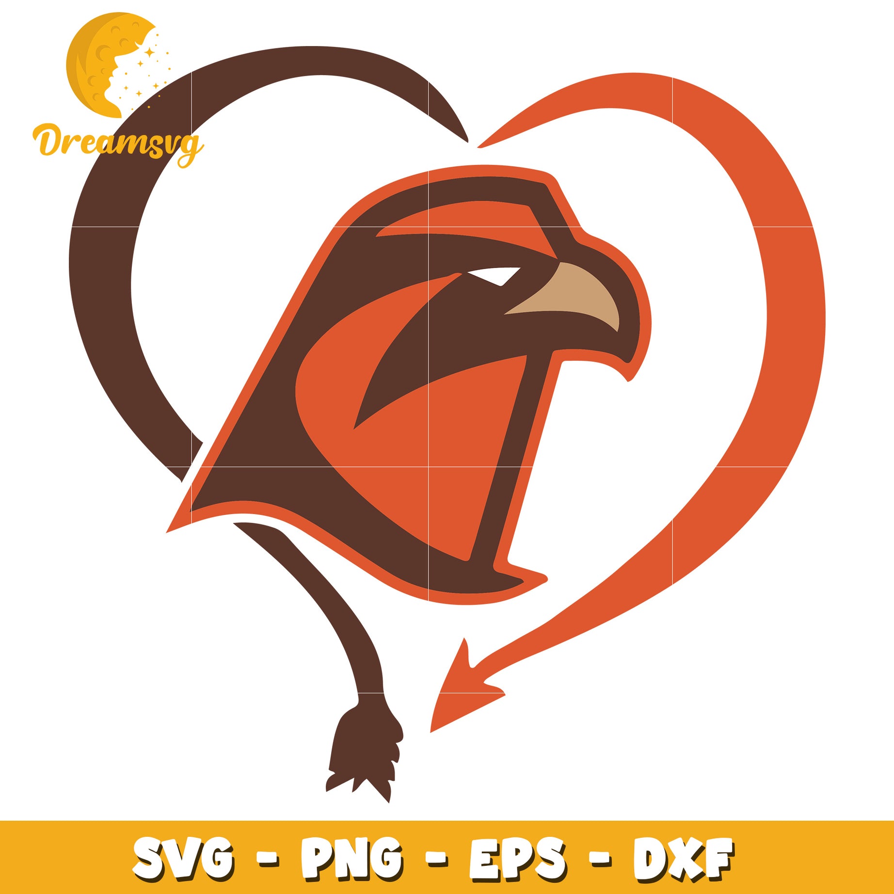 Eagle Heart SVG PNG EPS DXF Cut File