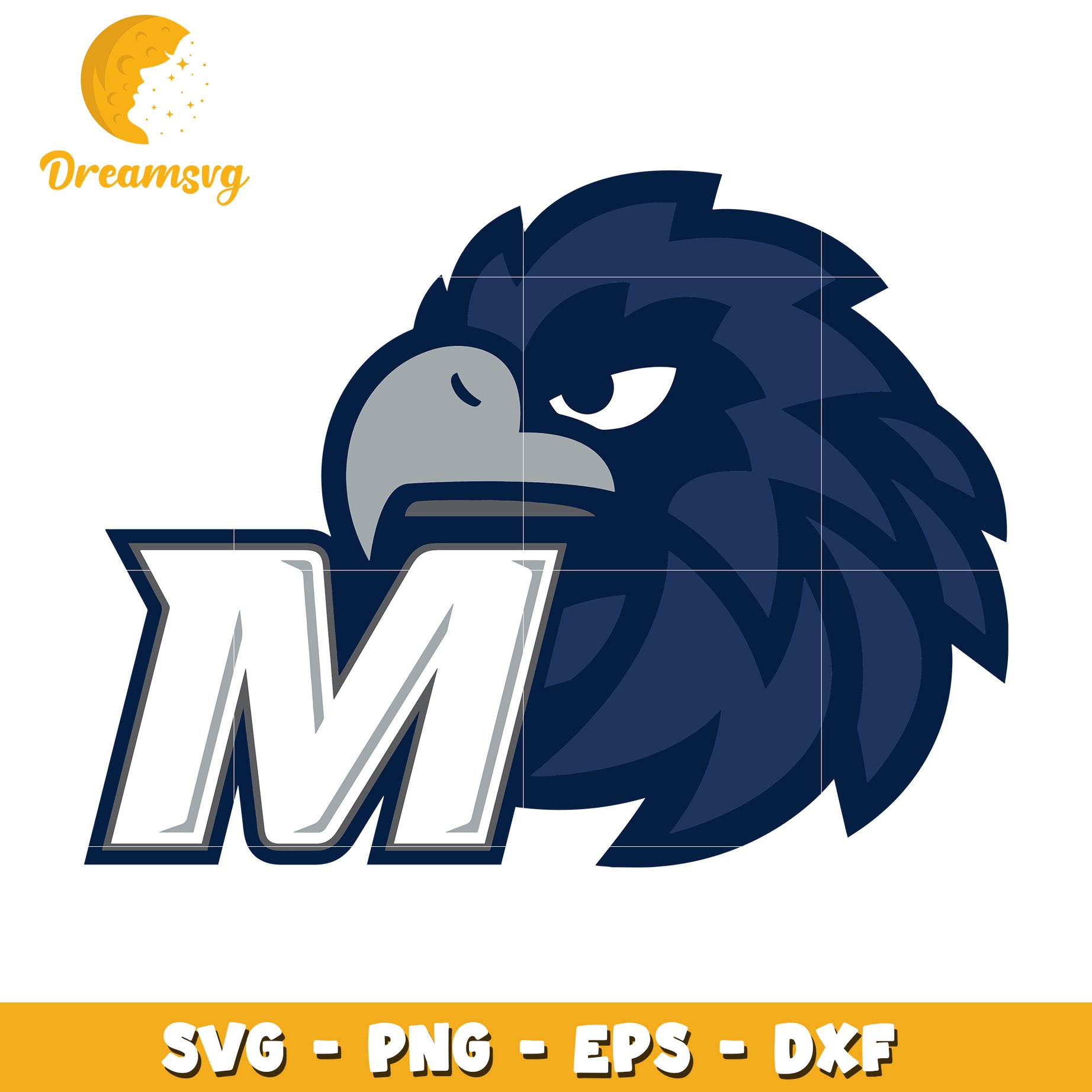 Eagle Mascot Letter M SVG PNG EPS DXF
