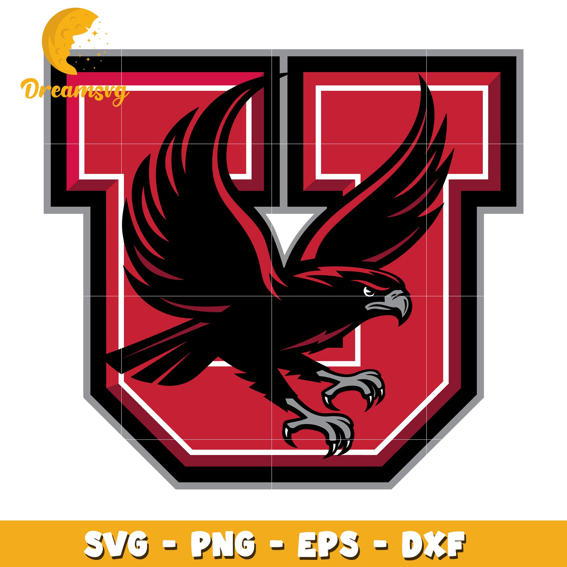 Eagle Mascot Letter U SVG PNG EPS DXF