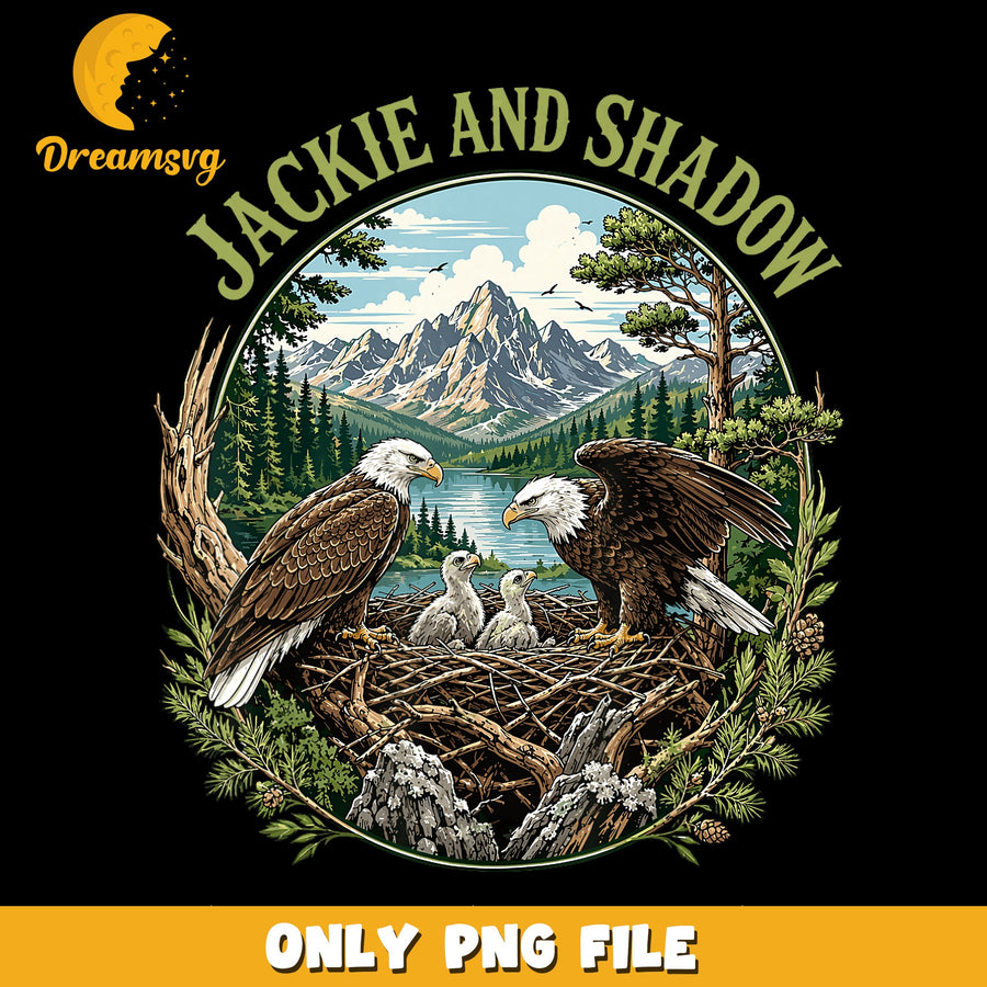 Eagle Family PNG, Nature Scene, Wildlife Art PNG