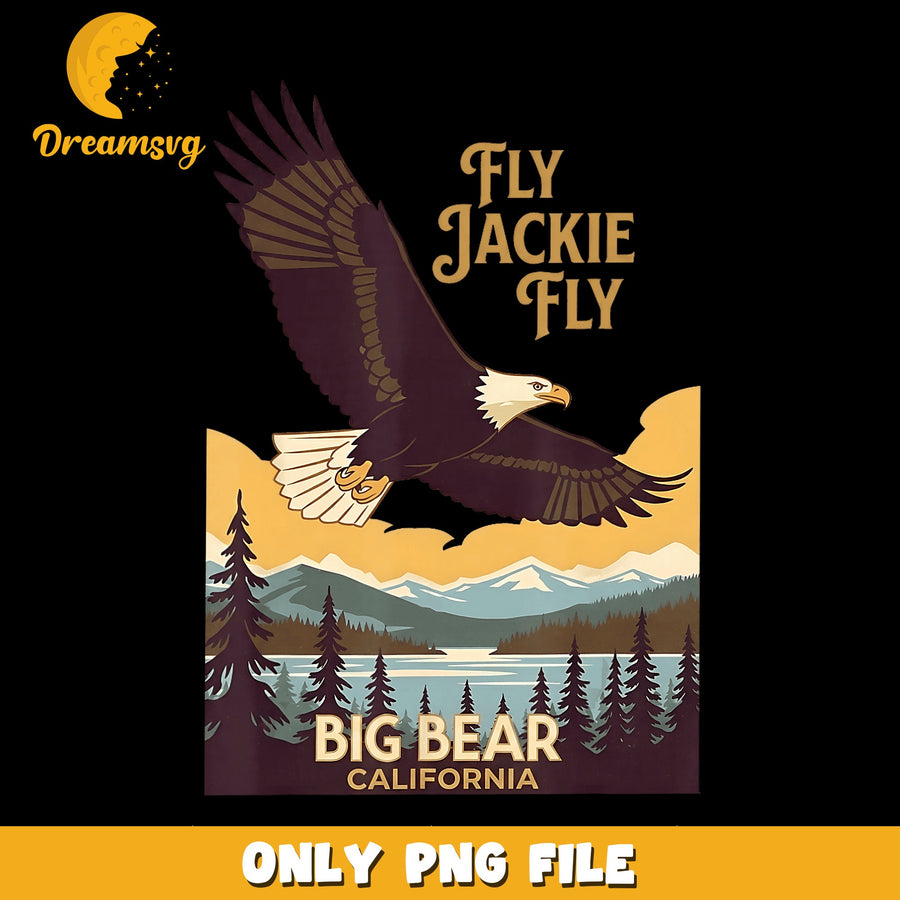 Eagle Fly Design PNG, Big Bear California, Nature Art