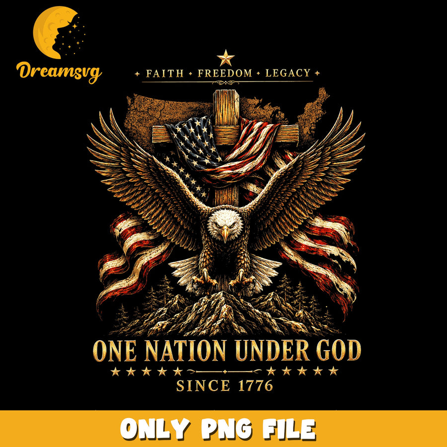 Eagle Freedom PNG, One Nation Under God, Patriotic
