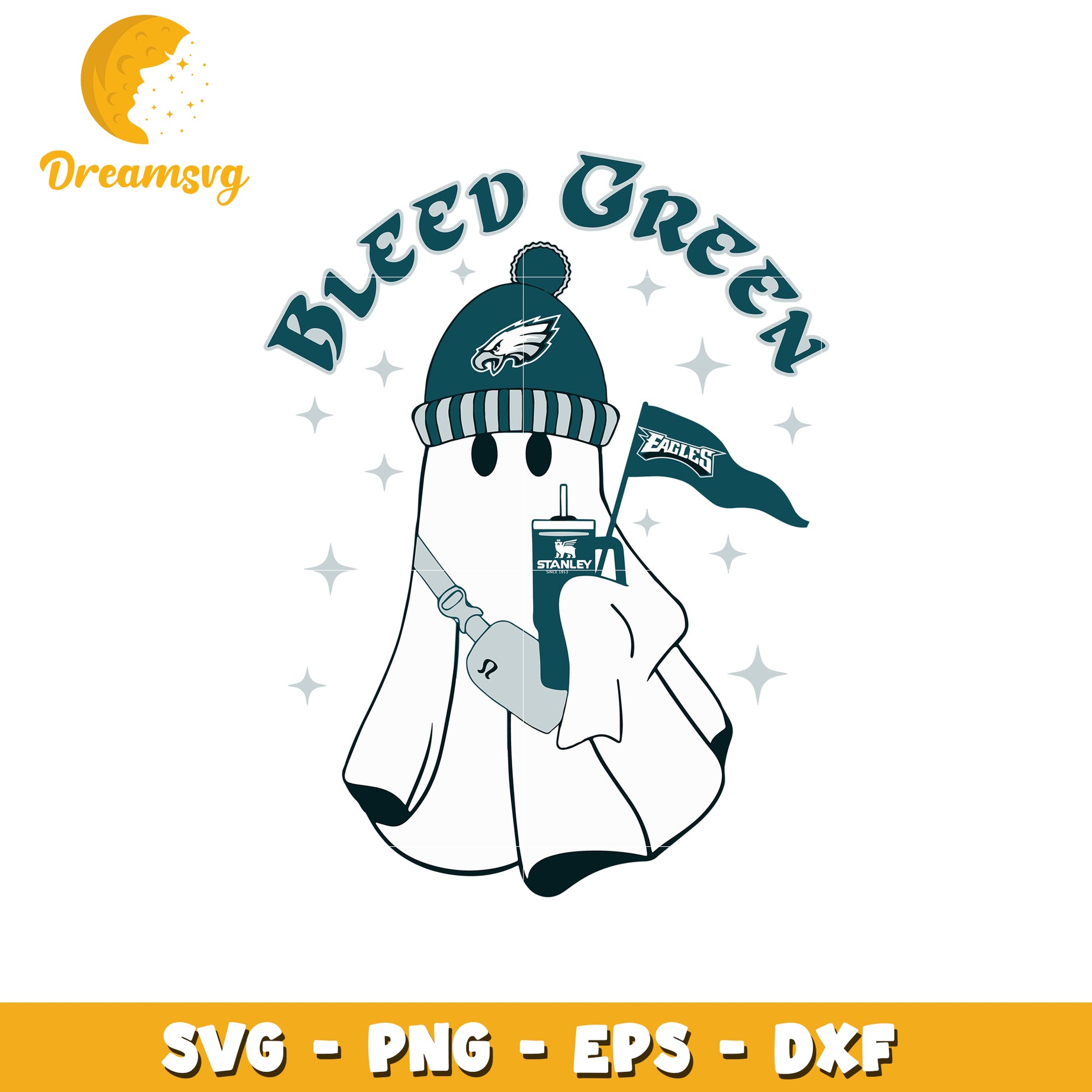 Eagles ghost stanley tumbler svg, Philadelphia Eagles svg, ghost svg