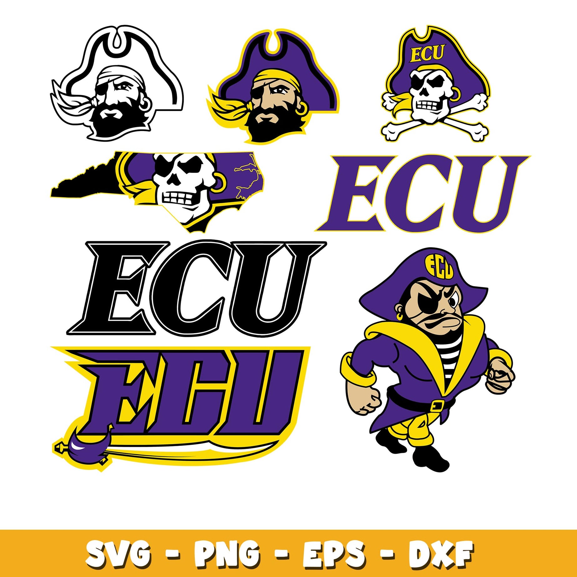 Desert Cactus East Carolina University Bundle svg, East Carolina Pirates logo svg, ncaa svg  