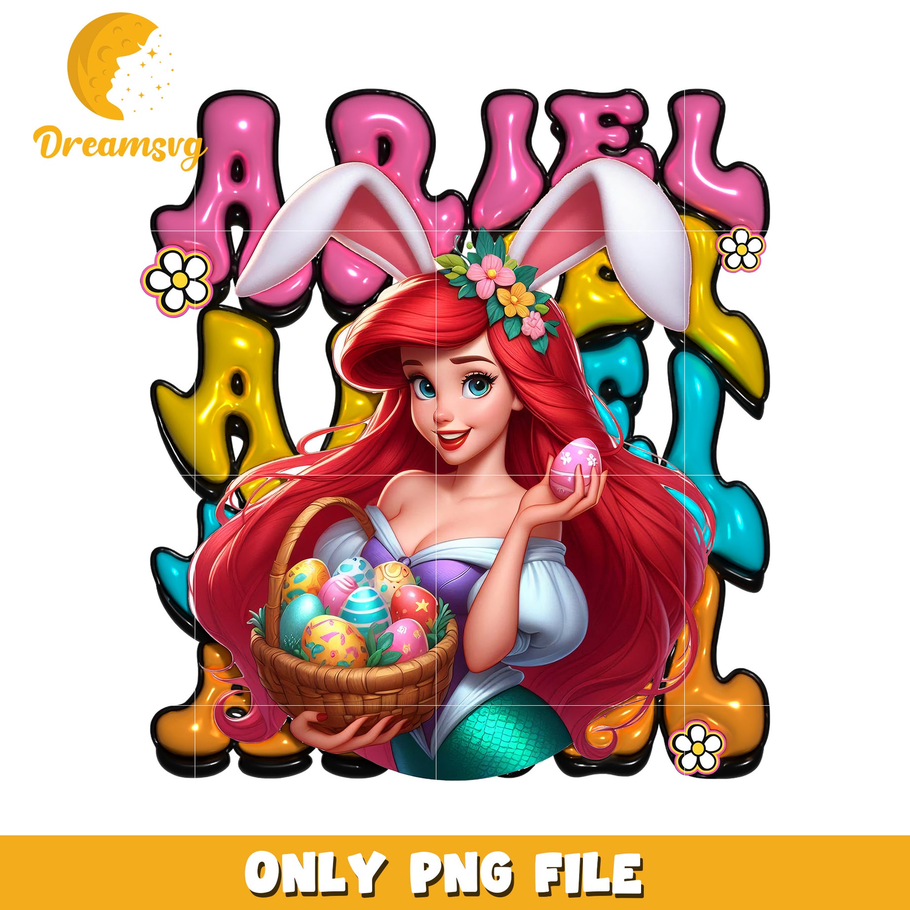 Easter Ariel PNG Bunny Ears & Eggs