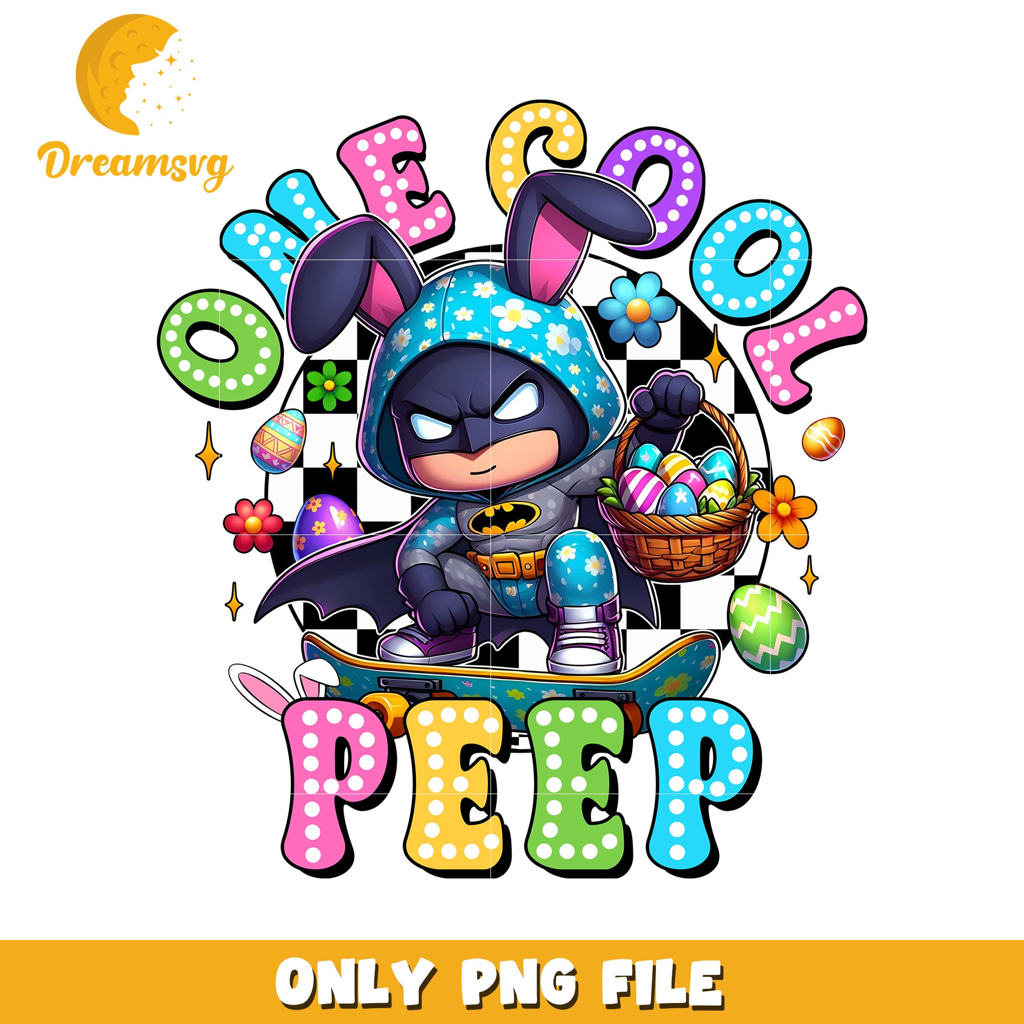 Easter Batman Peeps PNG Skateboarding Bunny